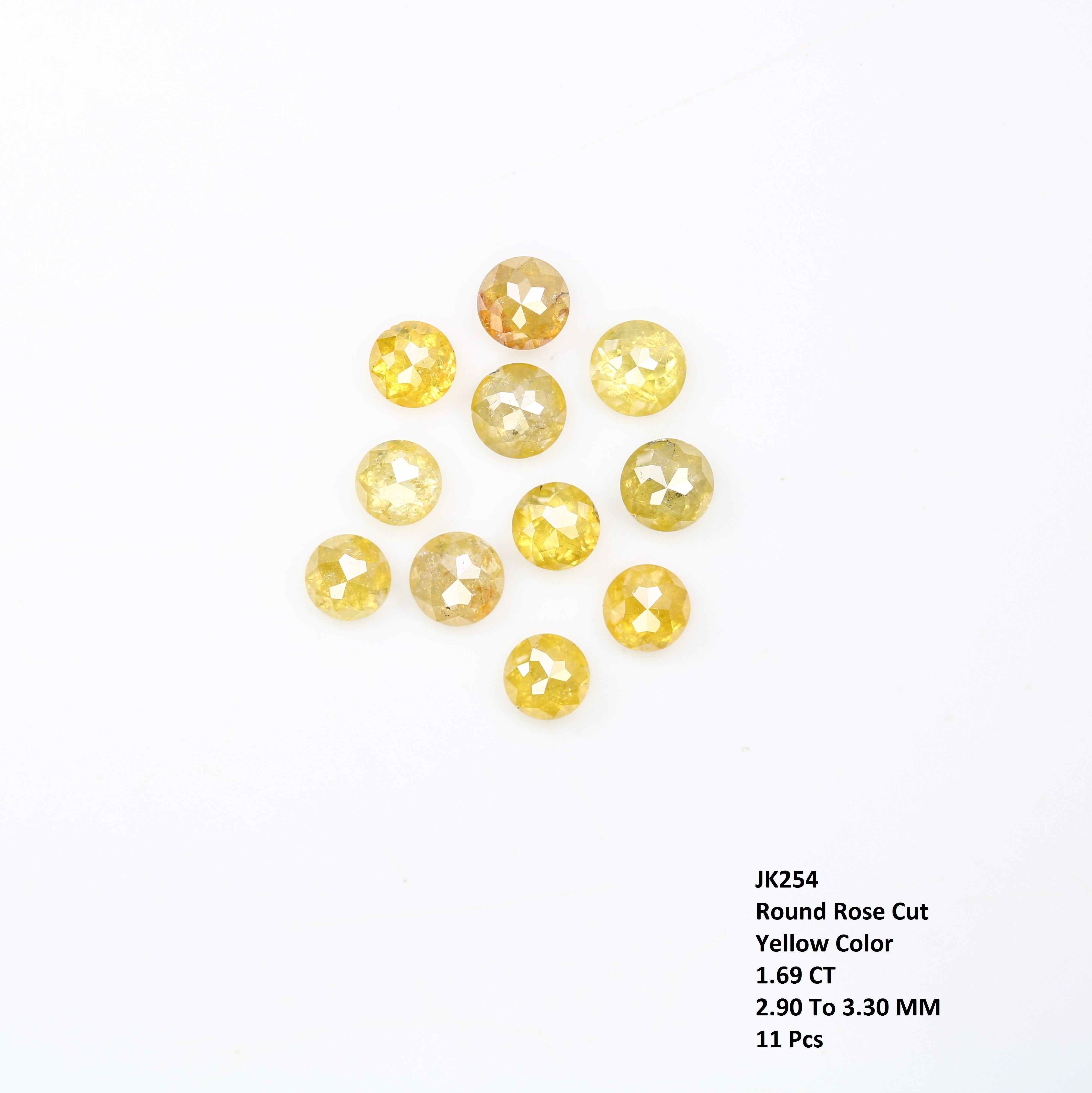 1.69 Carat Fancy Yellow Color Natural Loose Round Rose Cut Diamond For Galaxy Ring