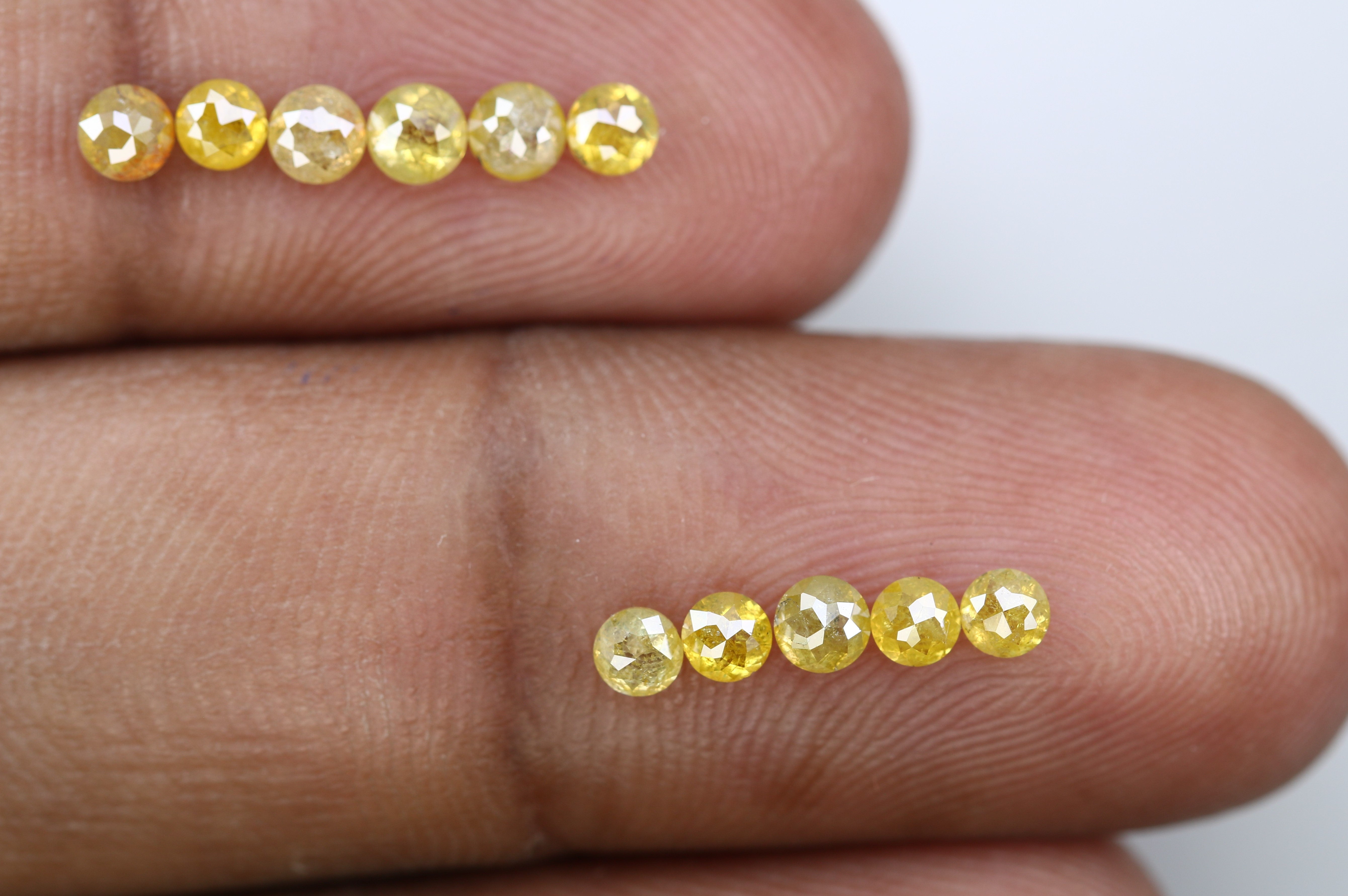 1.69 Carat Fancy Yellow Color Natural Loose Round Rose Cut Diamond For Galaxy Ring