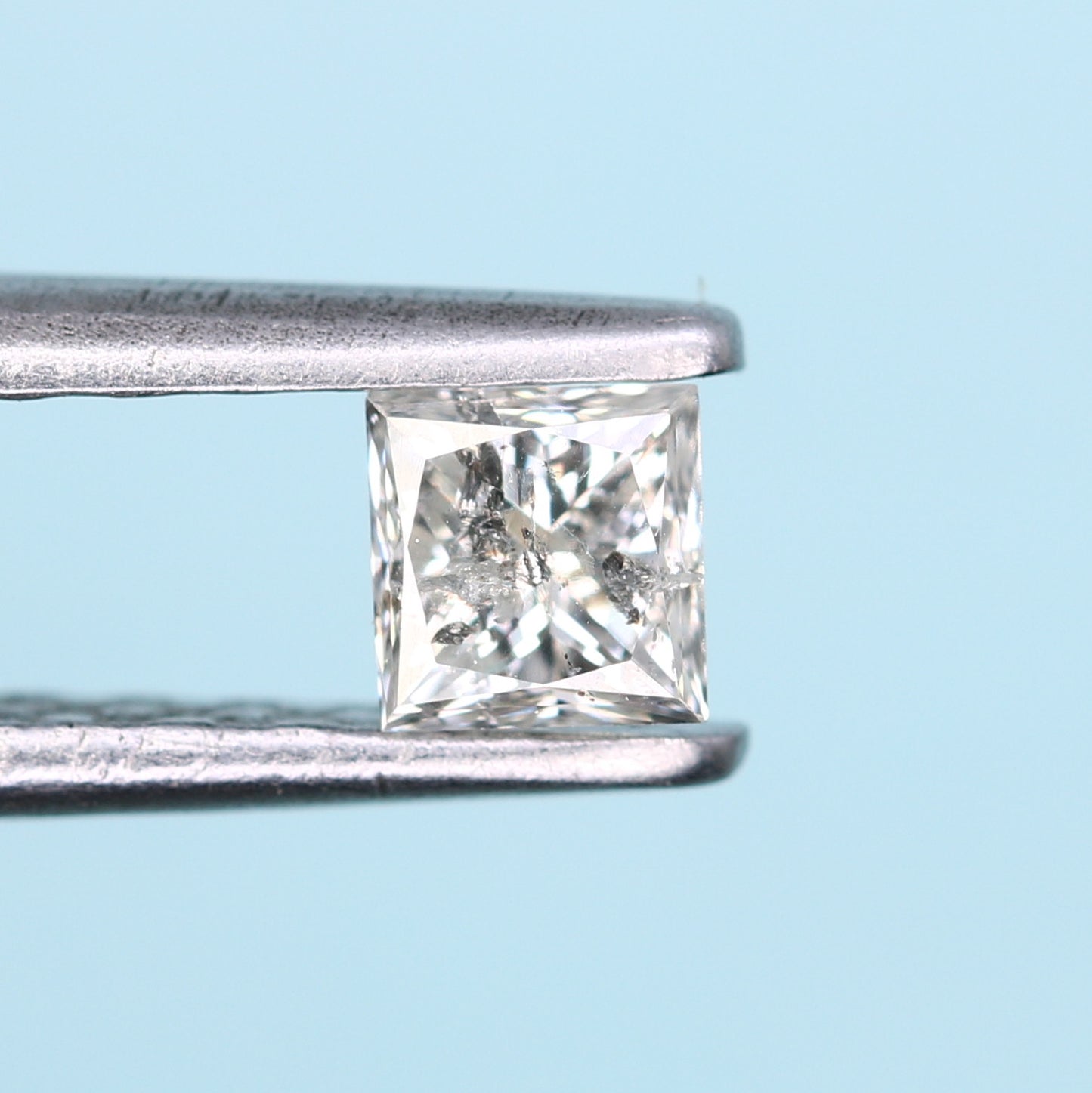 0.22 CT Salt And Pepper Princess Cut Diamond For Engagement Ring