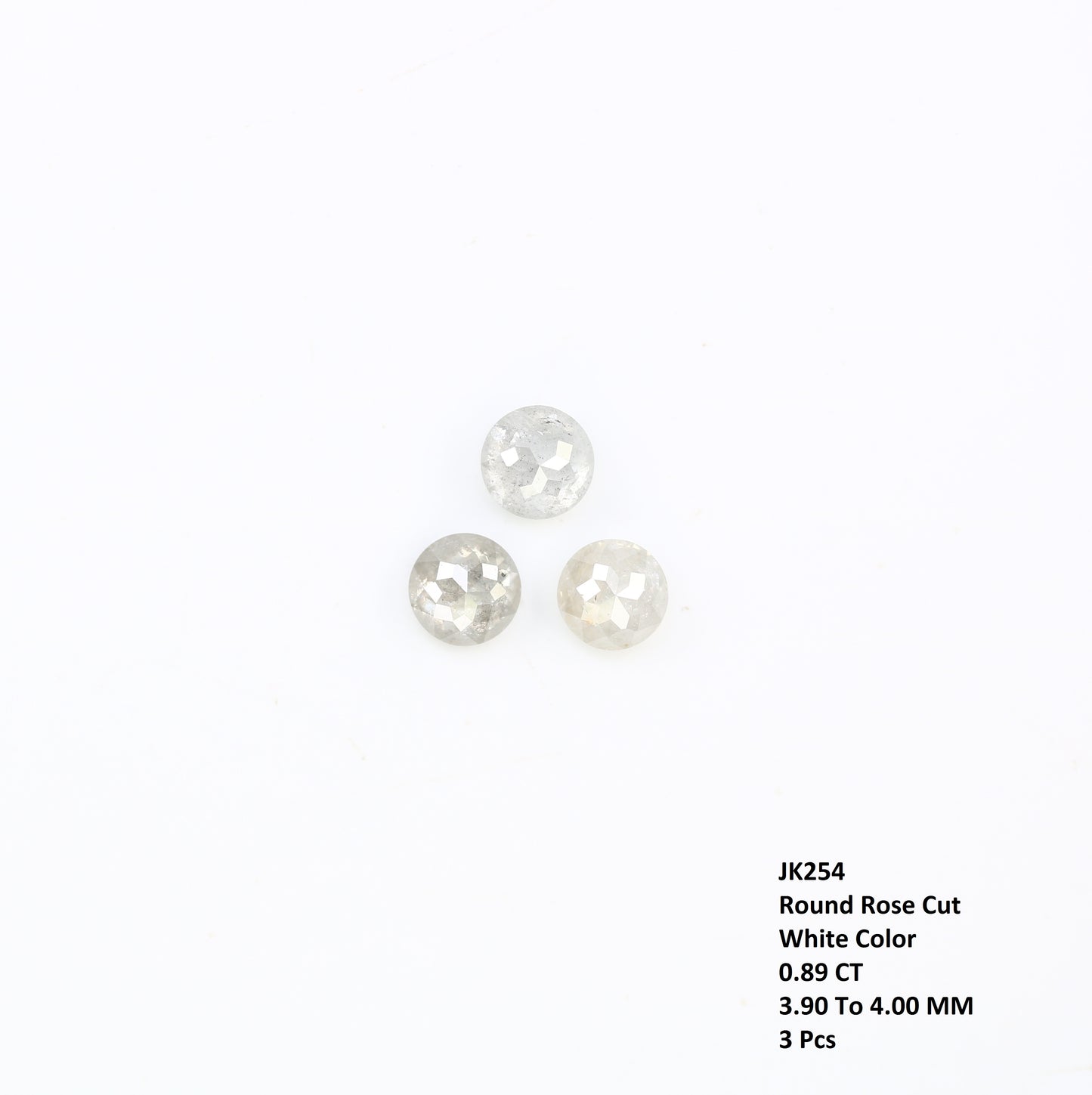 0.89 Carat White Loose Round Rose Cut Natural Diamond For Wedding Ring