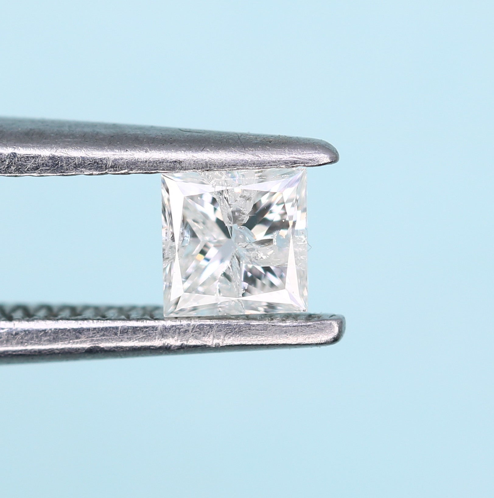 0.19 CT Princess Cut Salt And Pepper Diamond For Engagement Ring