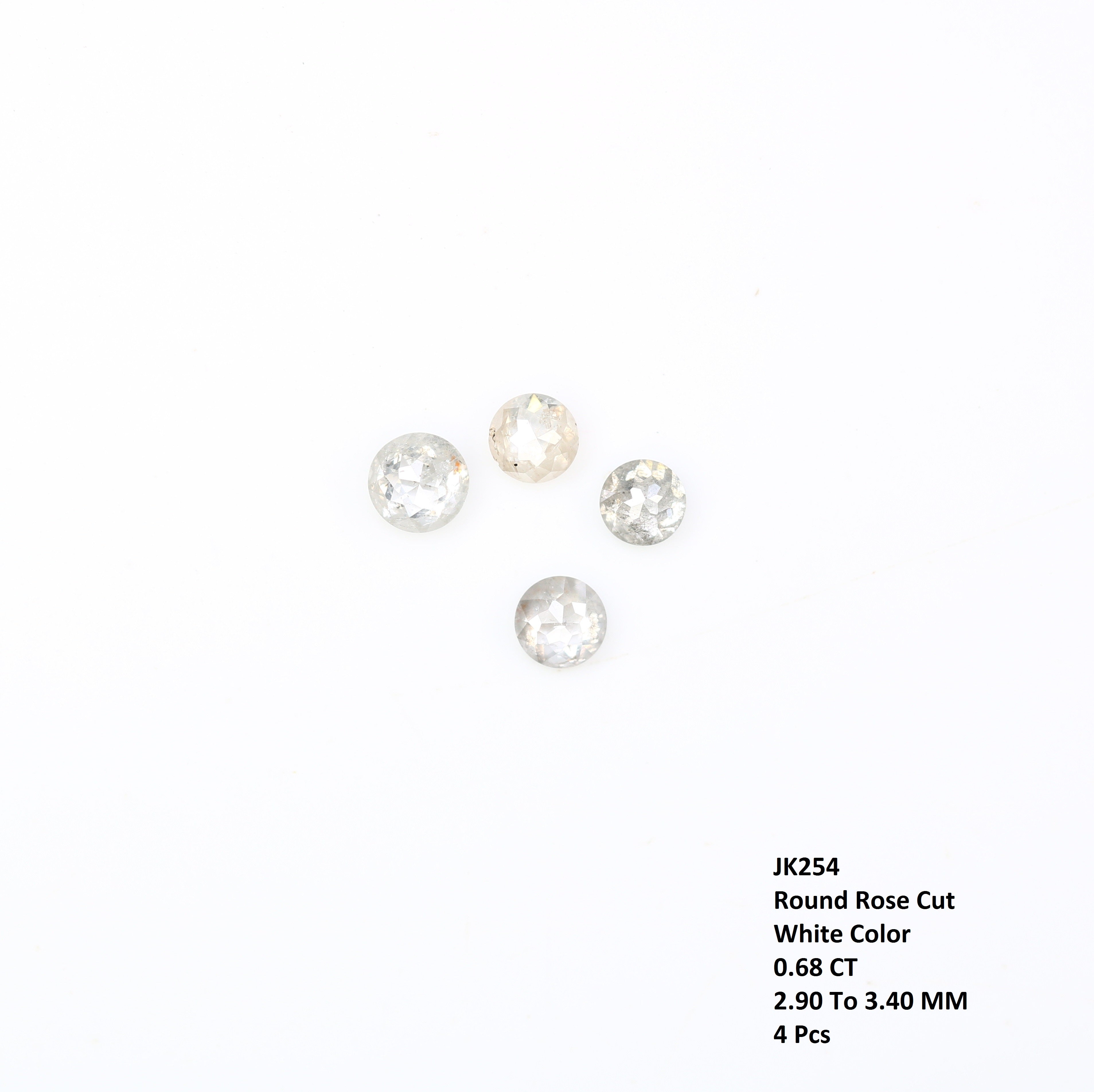 0.68 Carat Natural Loose White Round  Rose Cut Diamond For Galaxy Ring