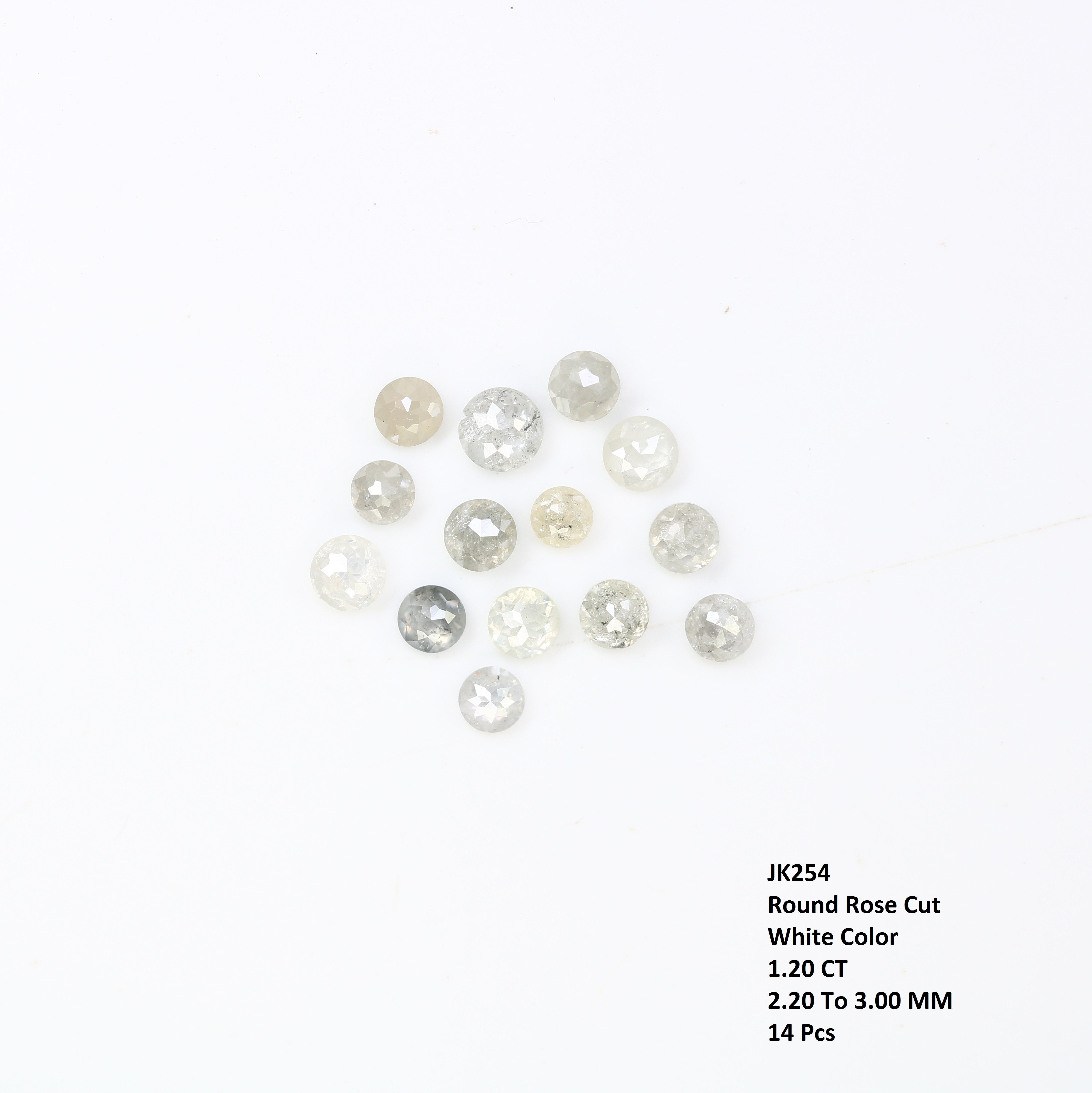 1.20 Carat White Diamond, Round Shape Diamond, Rose Cut Diamond, Wedding Ring