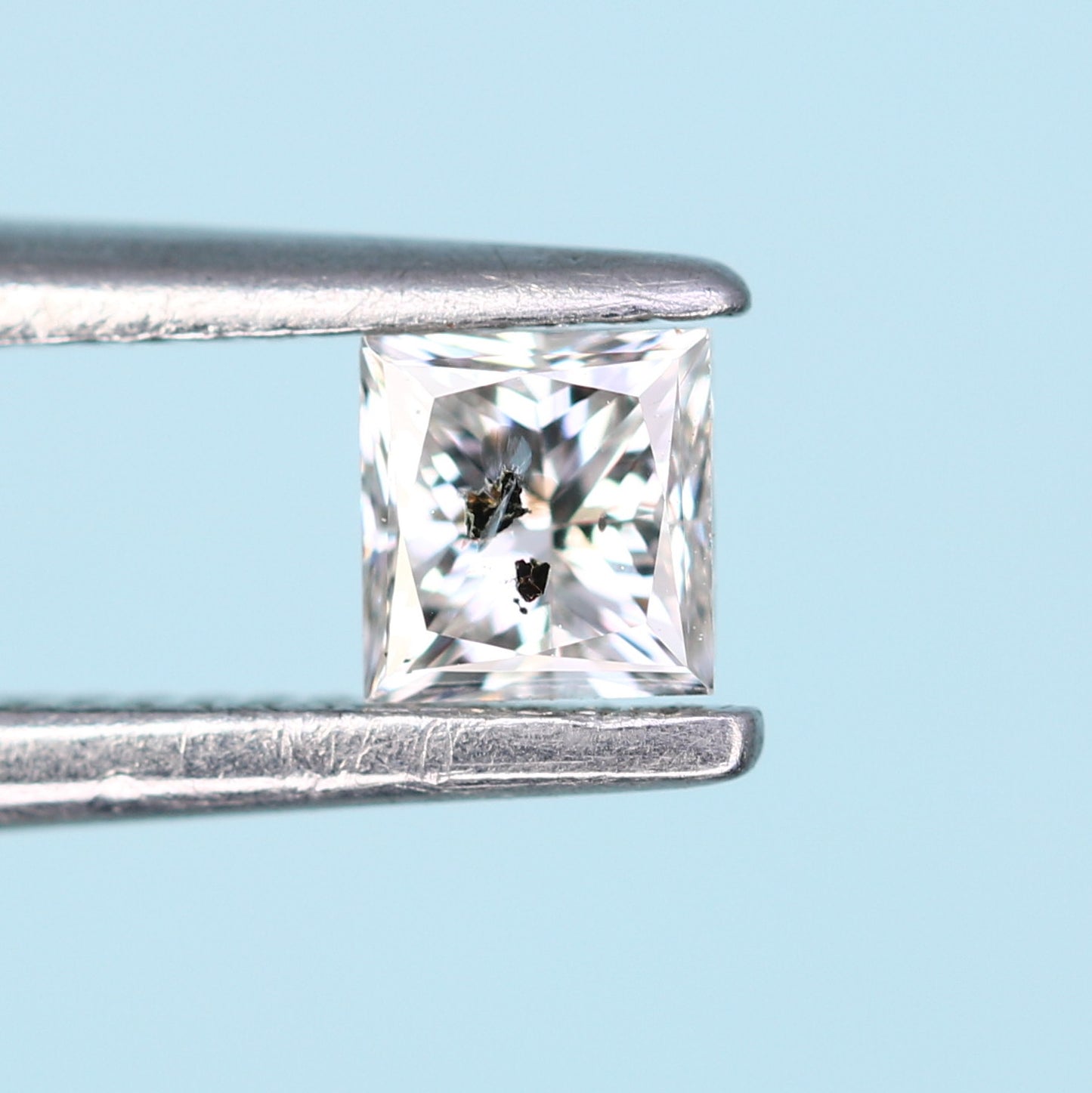 0.21 CT Salt And Pepper Princess Cut Diamond For Engagement Ring