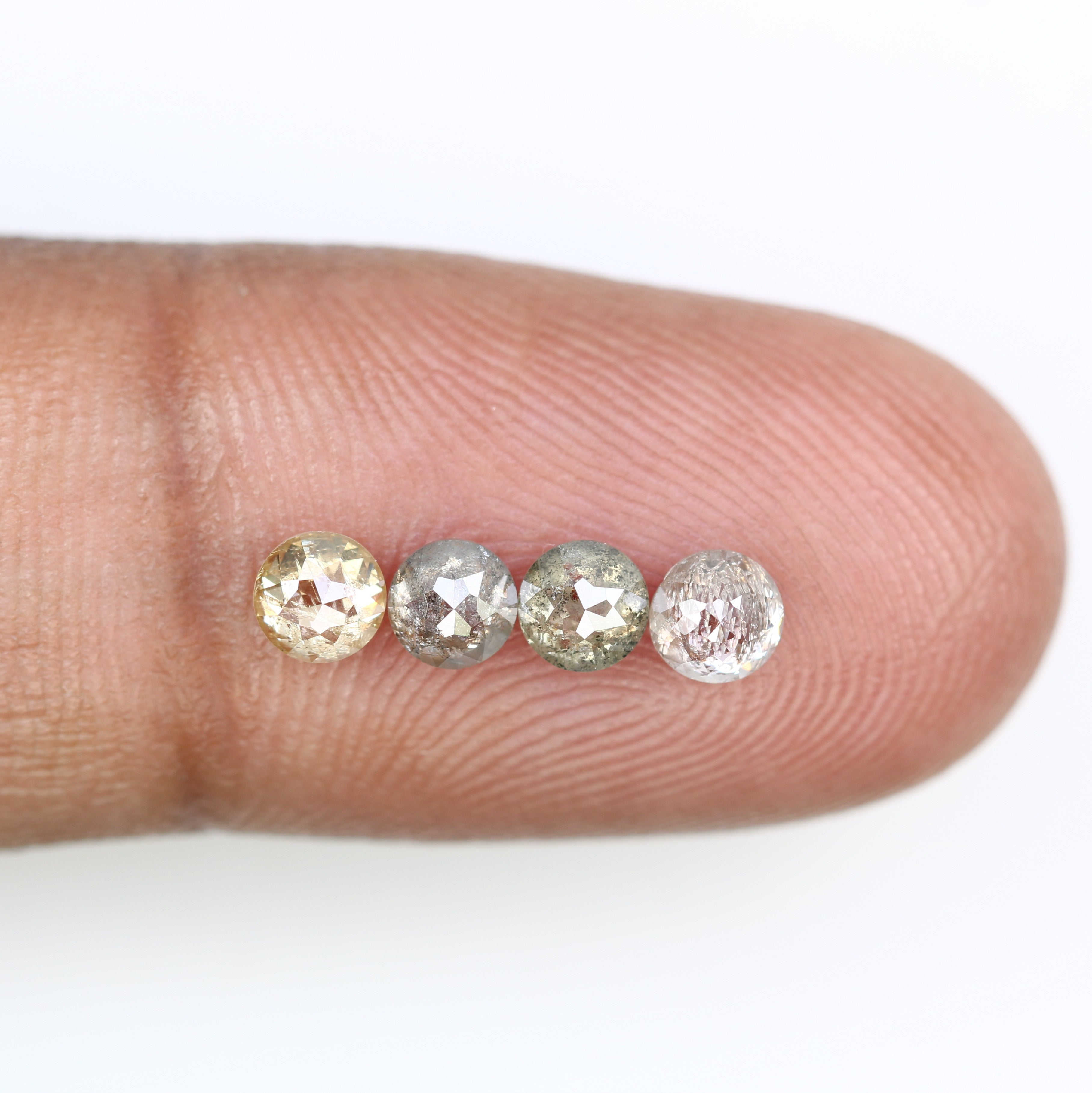 1.24 Carat 3.90 MM Multi Color Natural Loose Fancy Round Rose Cut Diamond For Galaxy Ring