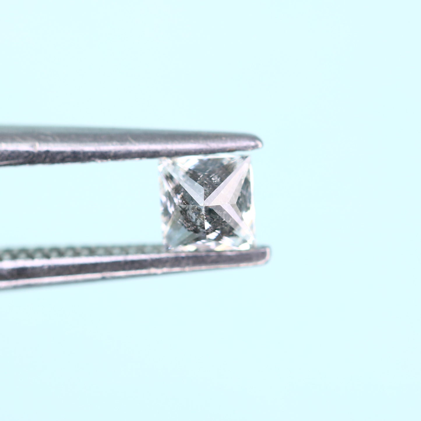 0.21 CT  Princess Cut Salt And Pepper Diamond For Engagement Ring