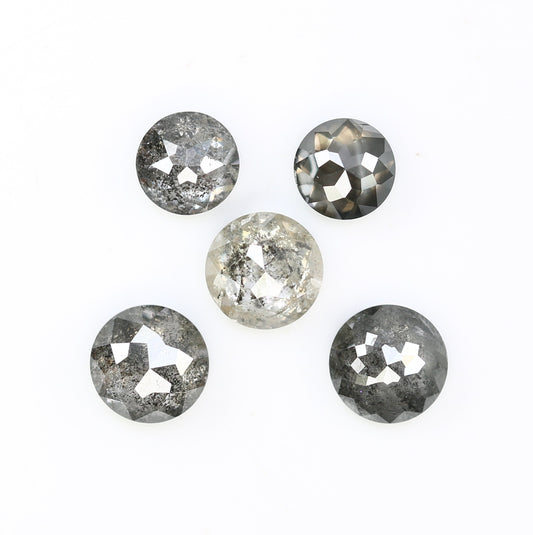 1.55 Carat Salt And Pepper Diamond Natural Loose Round Rose Cut Diamonds