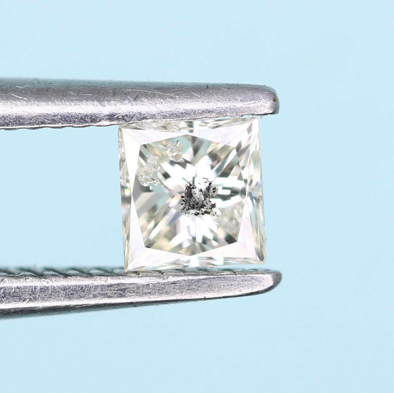 0.19 CT Princess Cut Salt And Pepper Diamond For Engagement Ring