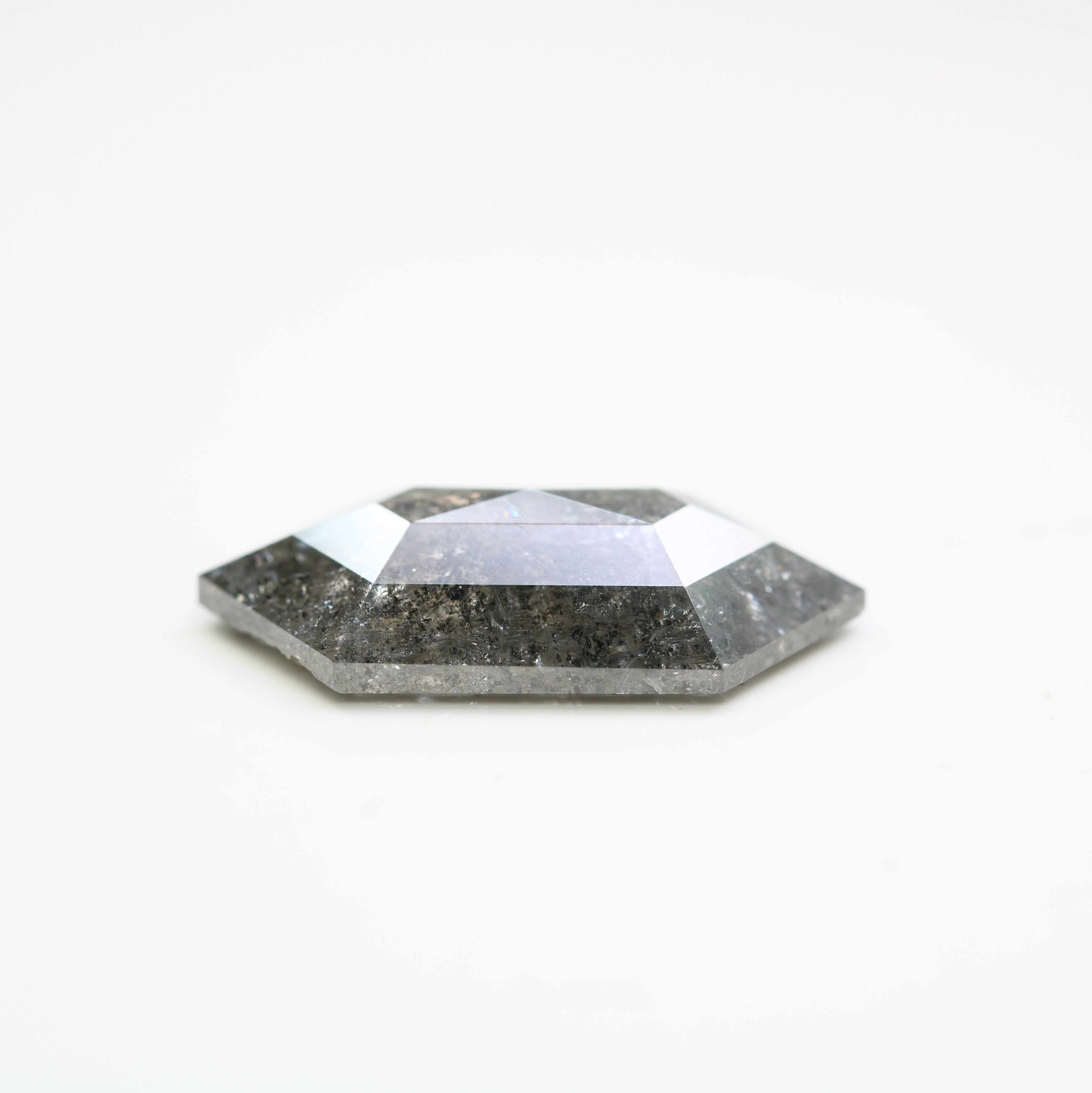 6.02 CT Elongated Hexagon Shape Salt And Pepper Diamond For Engagement Ring