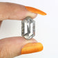 6.02 CT Elongated Hexagon Shape Salt And Pepper Diamond For Engagement Ring