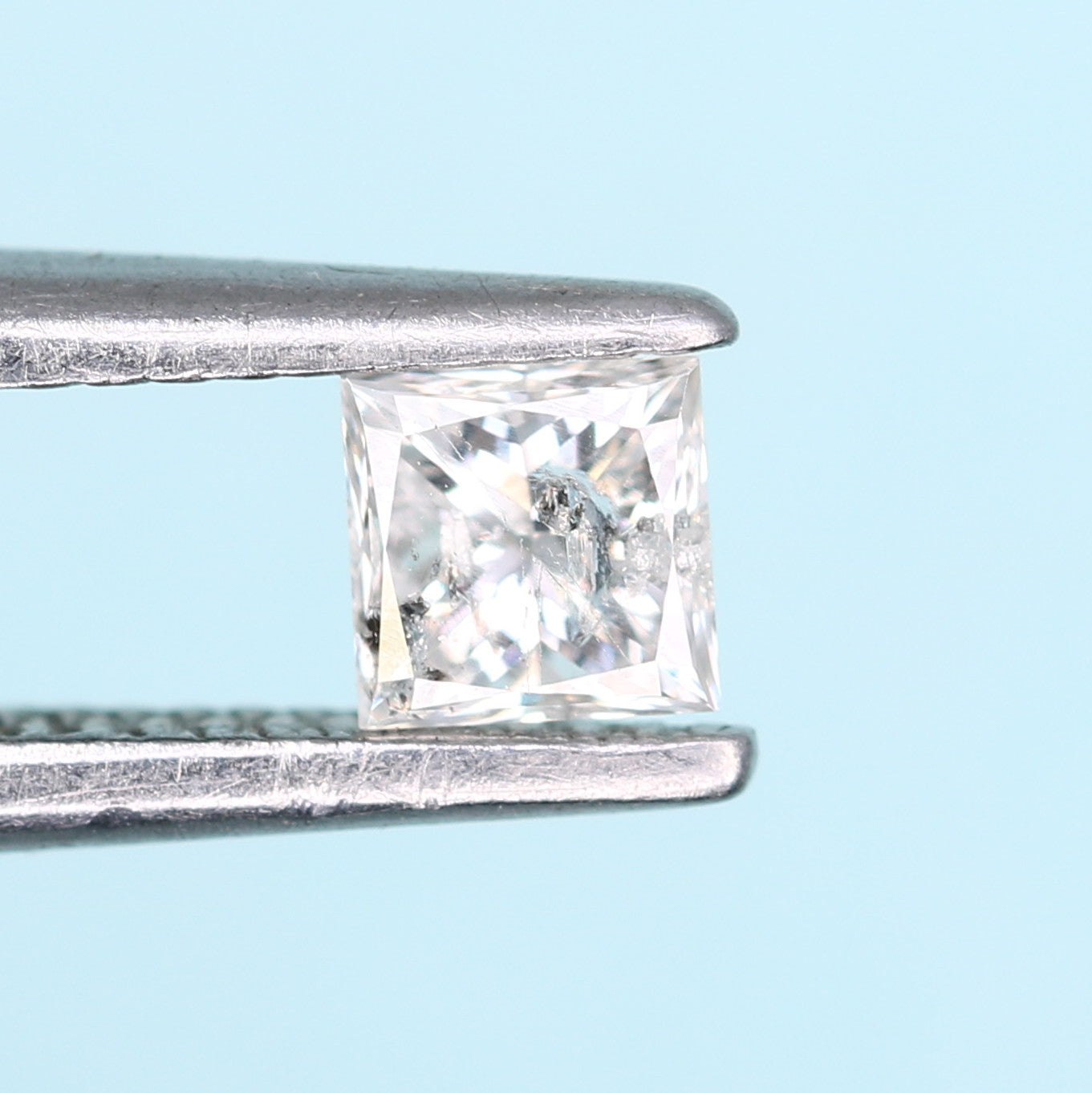 0.19 CT Salt And Pepper Princess Shape Diamond For Engagement Ring