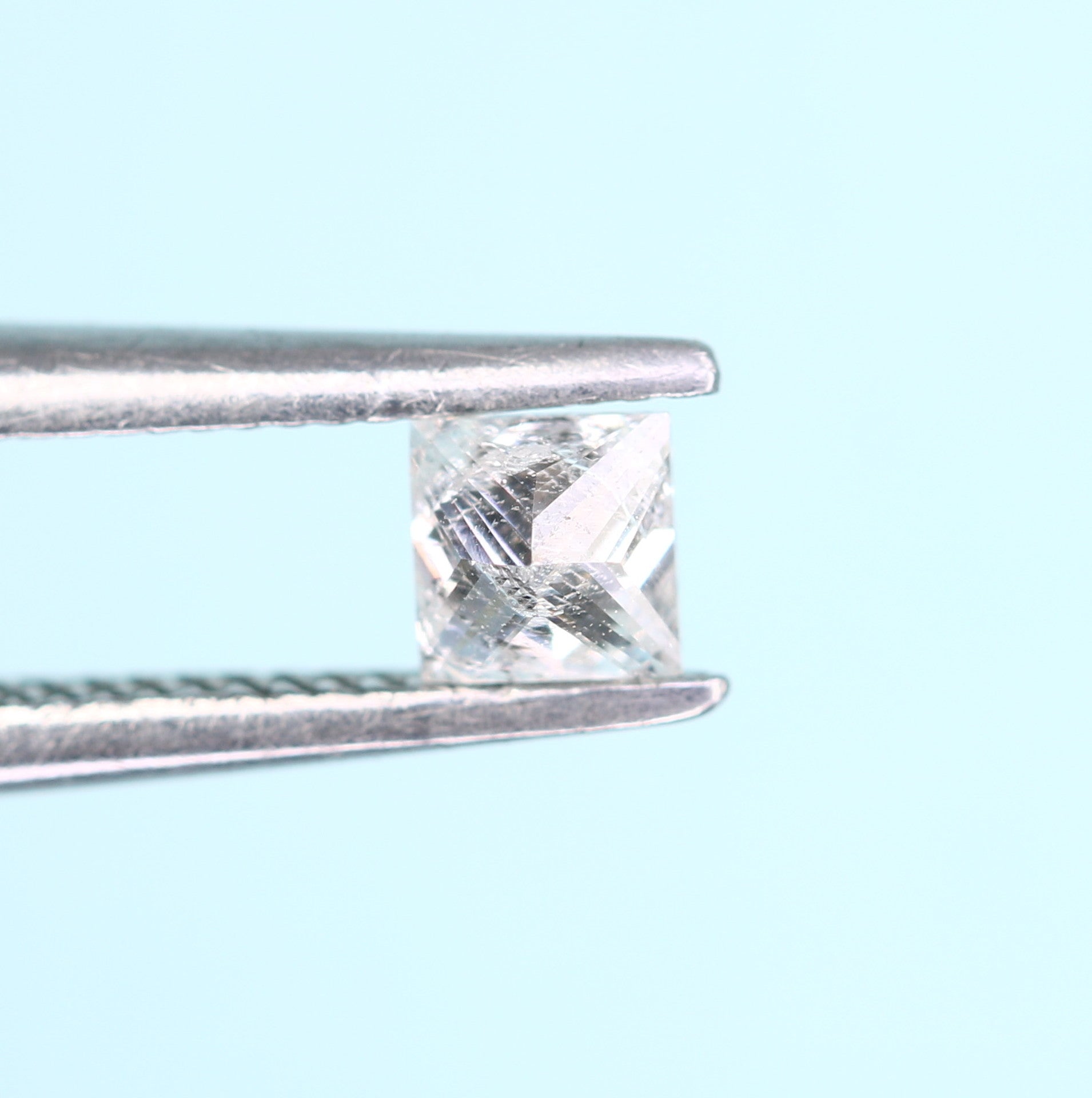 0.19 CT Salt And Pepper Princess Shape Diamond For Engagement Ring