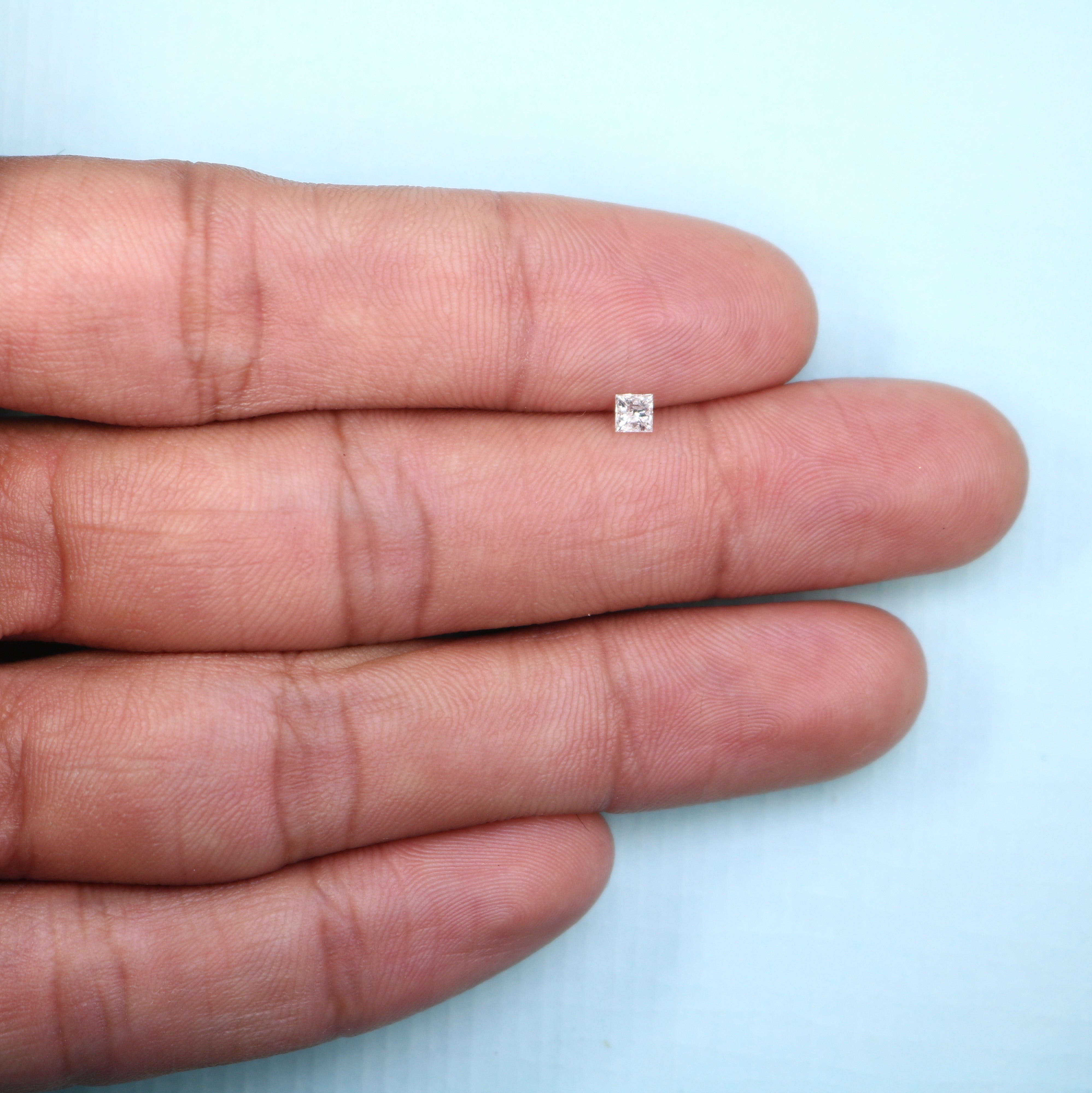 0.19 CT Salt And Pepper Princess Shape Diamond For Engagement Ring