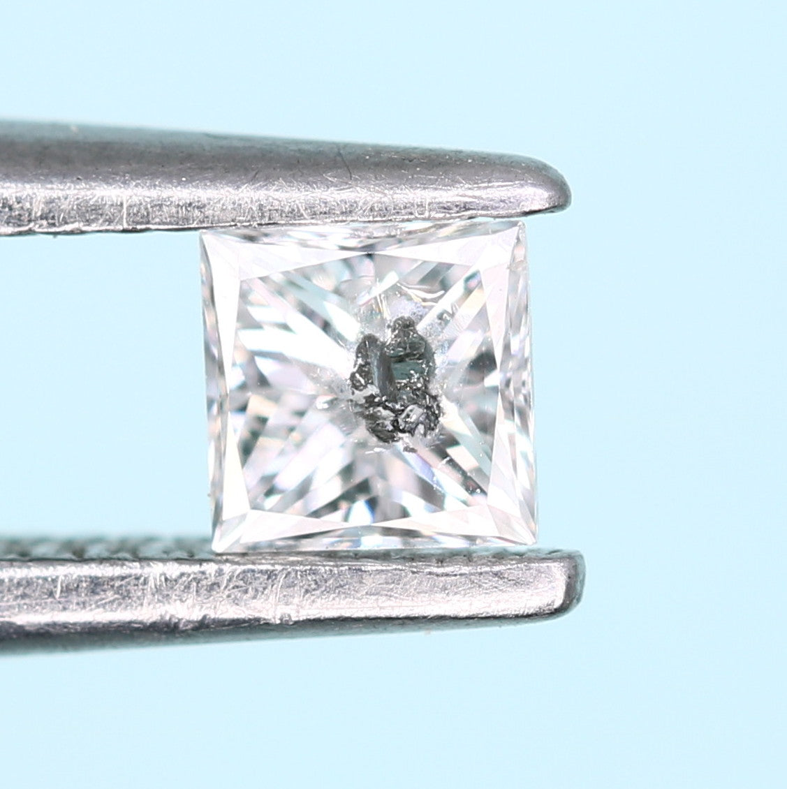 0.18 CT Princess Cut Salt And Pepper Diamond For Engagement Ring