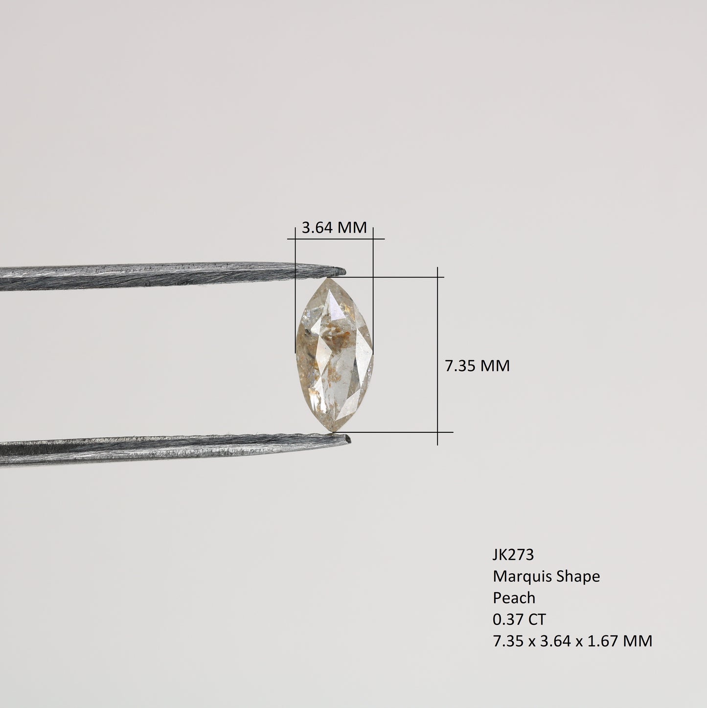 0.37 CT Beautiful Marquise Shape Peach Diamond For Wedding Ring | Solitaire Marquise Loose Diamond For Necklace