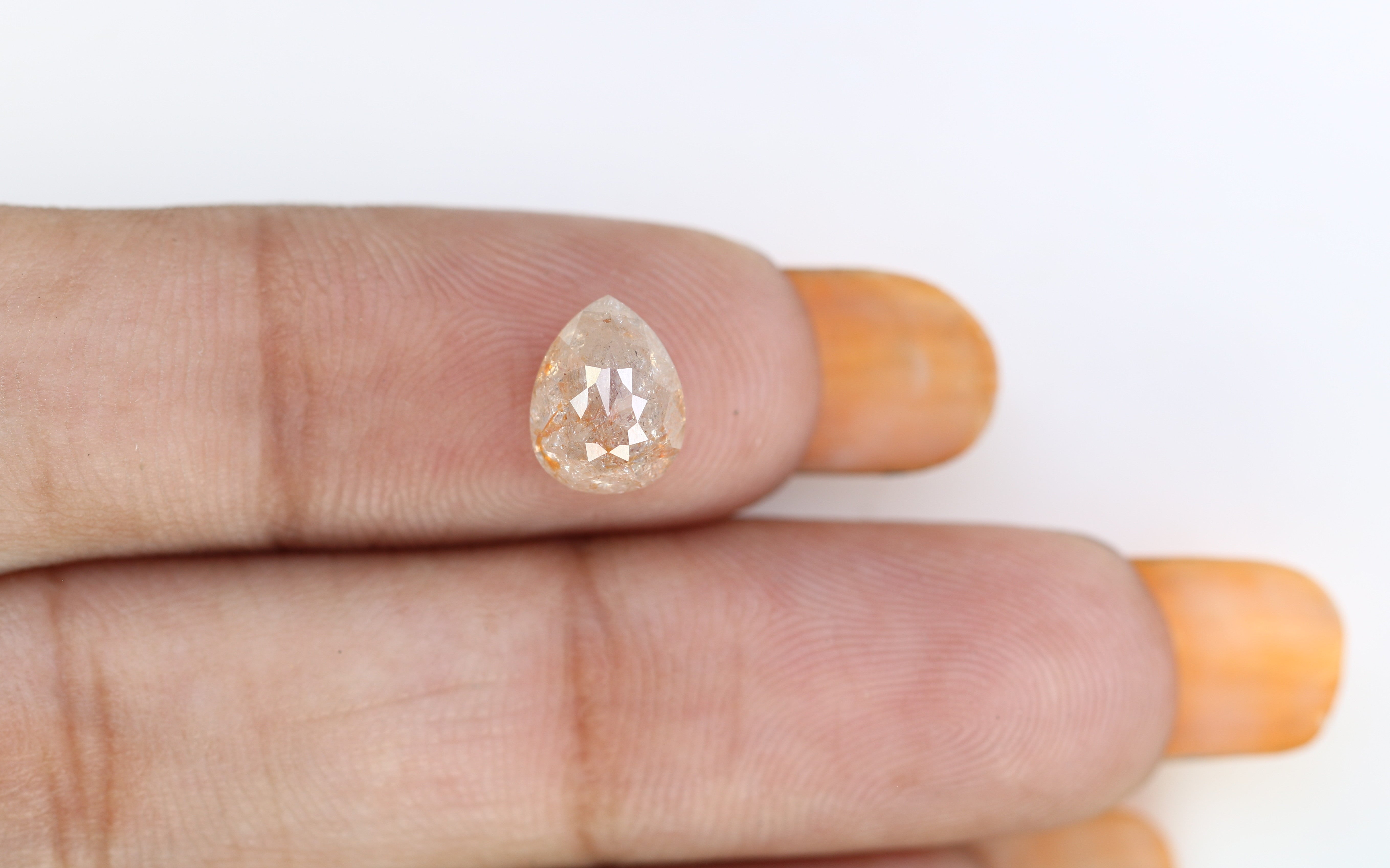 1.76 CT Natural Peach Loose Pear Cut Diamond For Engagement Ring
