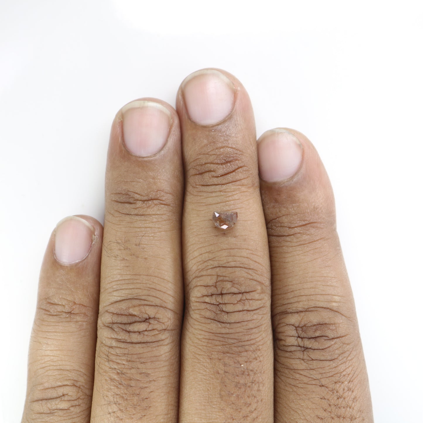 0.61 CT Half Moon Red Colour Diamond For Engagement Necklace | Customize Handmade Half Moon Diamond Ring