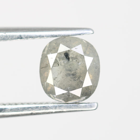 Oval Shape Diamond Ring 0.91 Carat Salt And Pepper Diamond For Engagement Ring