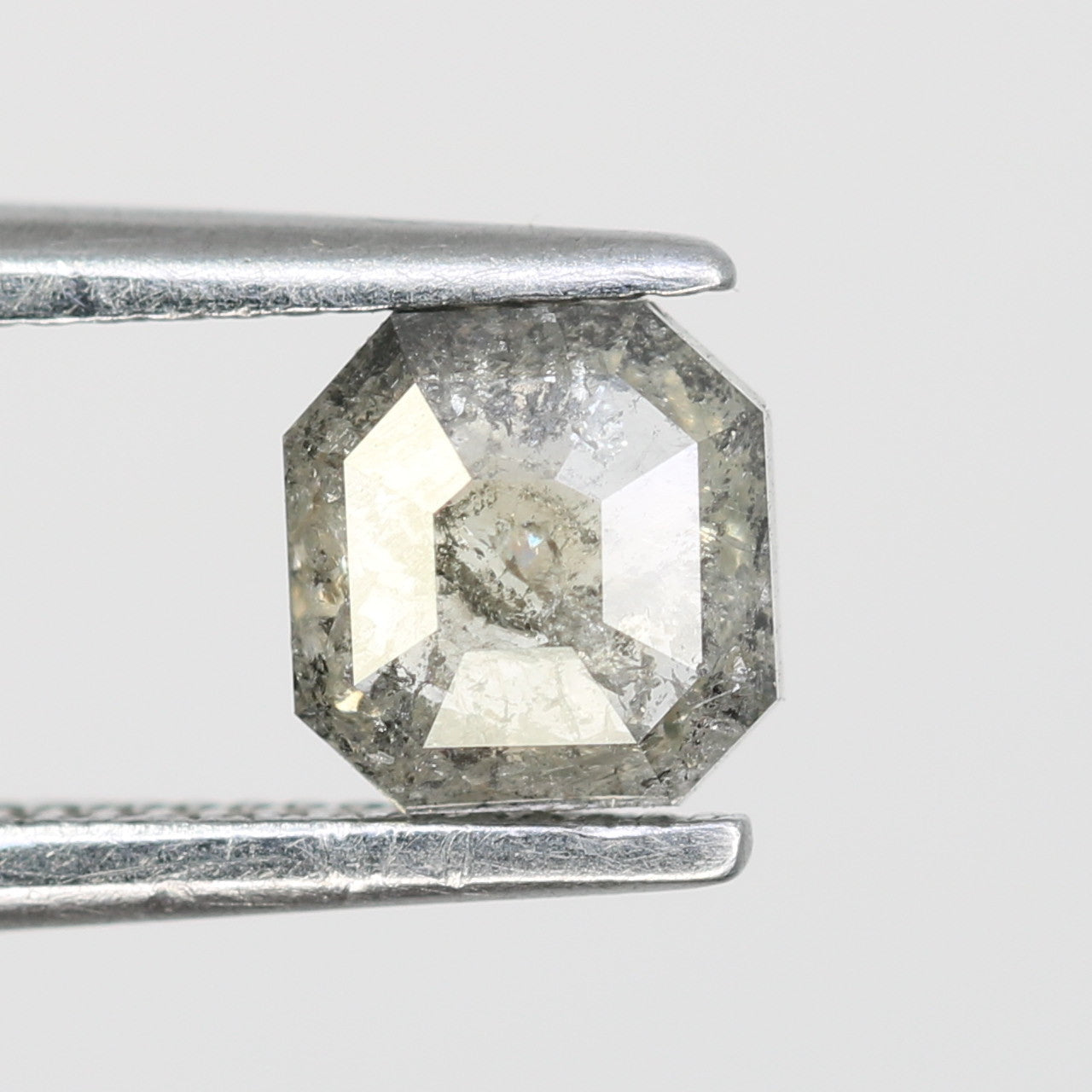 0.51 Carat Asscher Shape Natural Salt And Pepper Diamond For Galaxy Ring