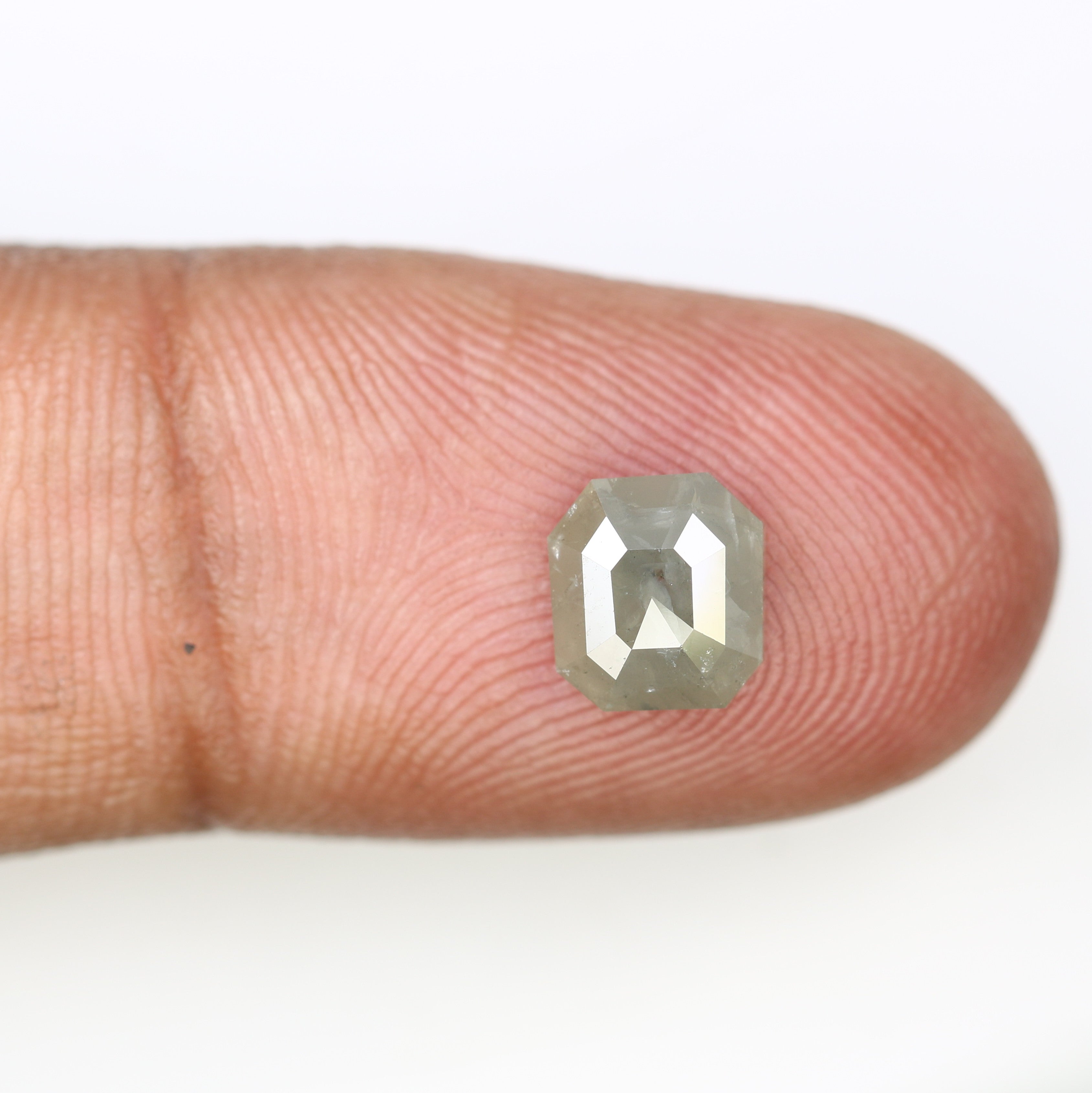 1.38 CT 7.10 MM Grey Emerald Shape Diamond For Diamond Jewelry