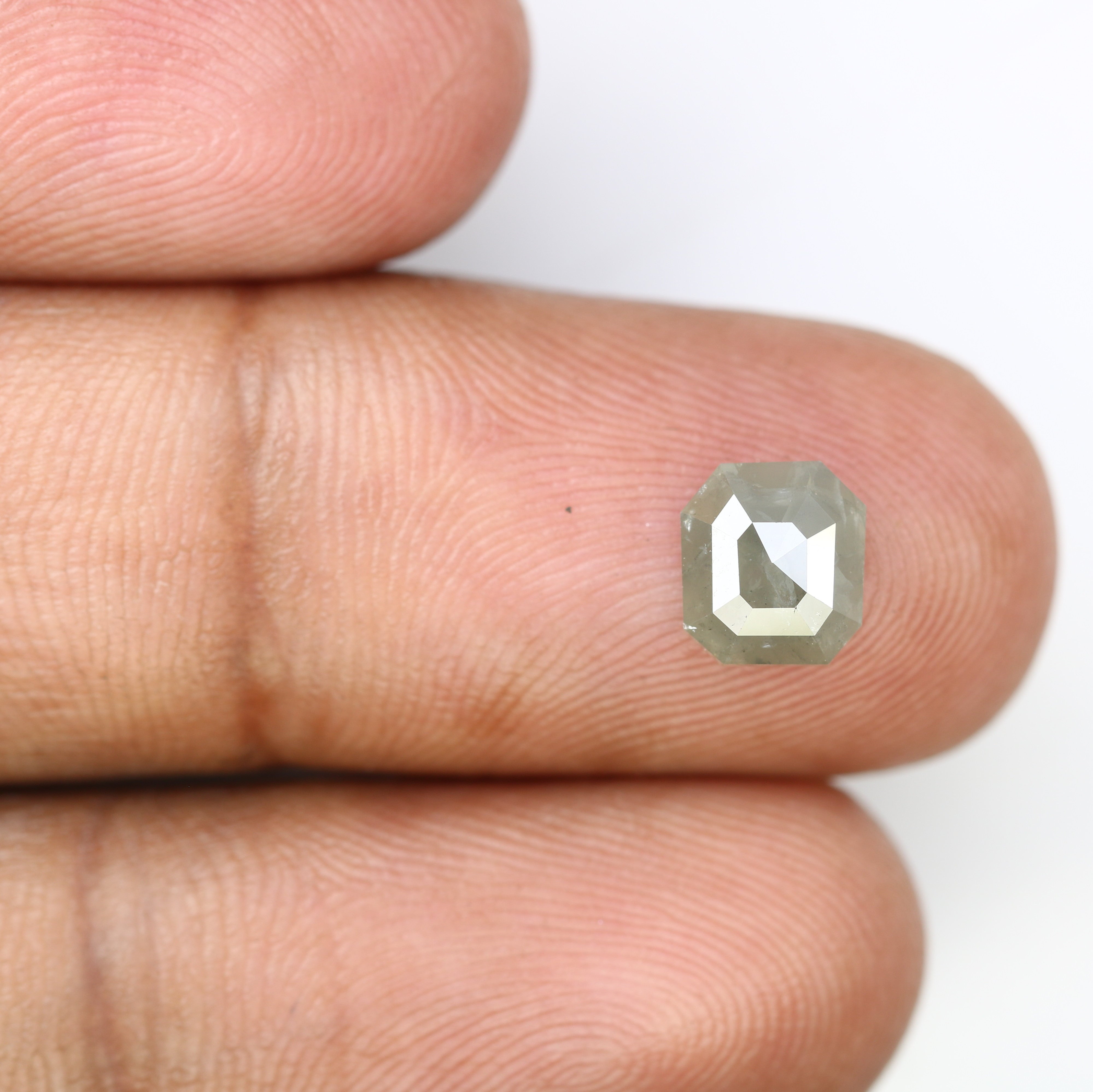 1.38 CT 7.10 MM Grey Emerald Shape Diamond For Diamond Jewelry