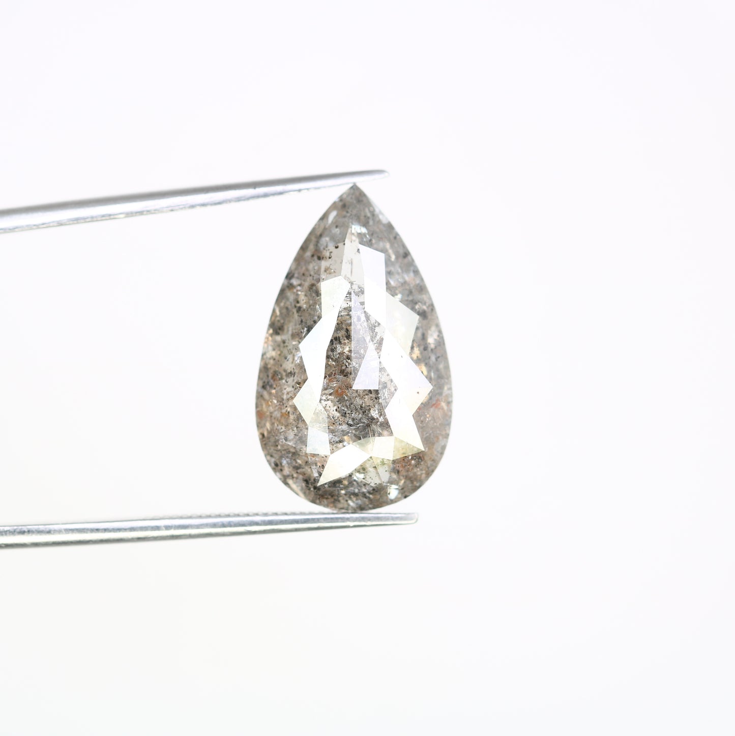 7.64 CT Salt And Pepper Pear Shape Diamond For Engagement Ring - JayKrishna Diamond