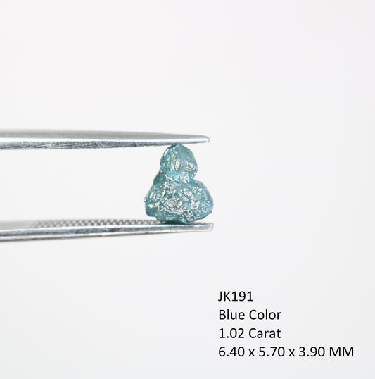 1.02 CT Irregular Cut Rough Blue Raw Diamond For Engagement Ring