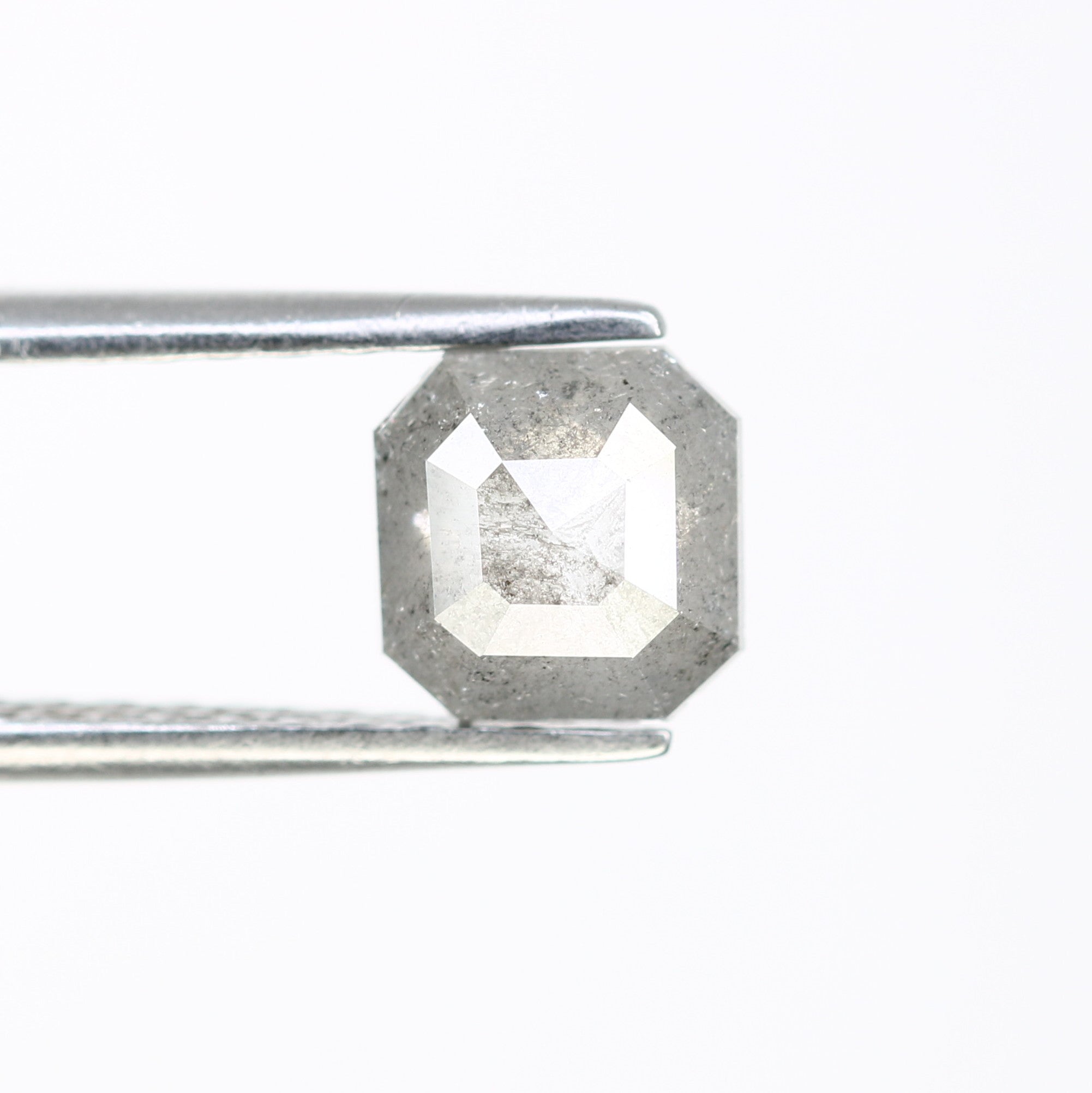 0.92 CT Asscher Shape Salt And Pepper Diamond For Engagement Ring
