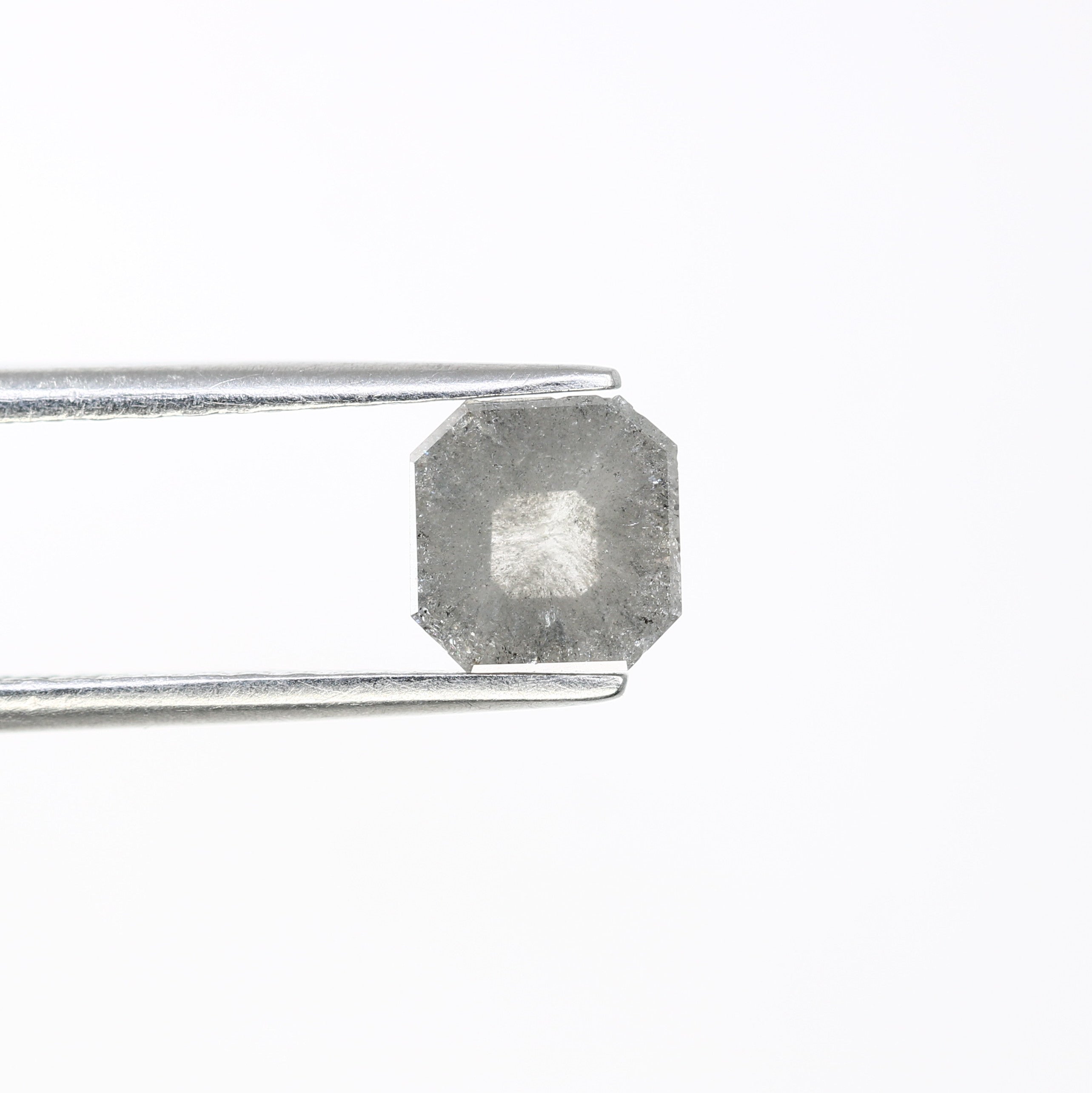 0.92 CT Asscher Shape Salt And Pepper Diamond For Engagement Ring