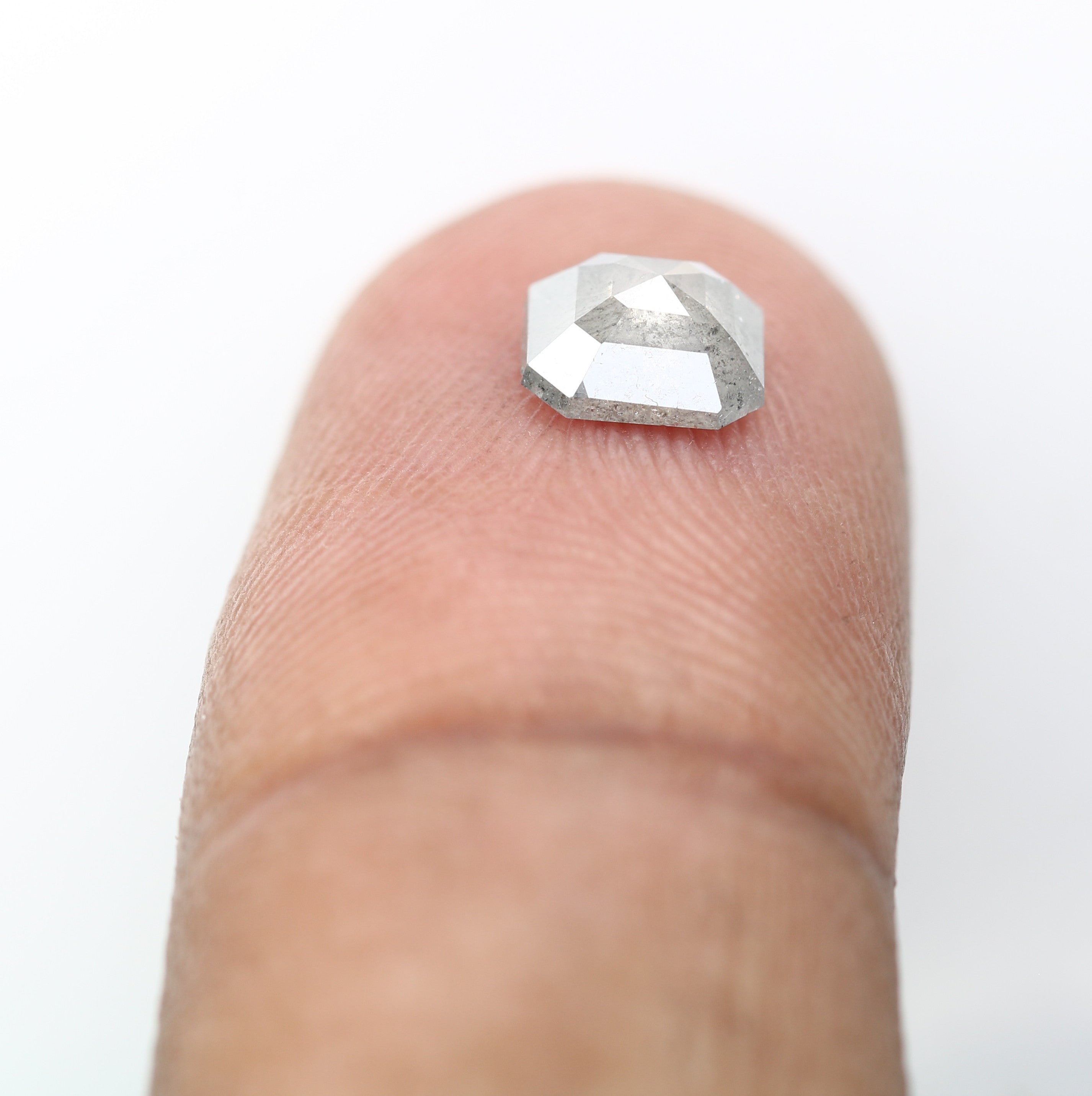 0.92 CT Asscher Shape Salt And Pepper Diamond For Engagement Ring