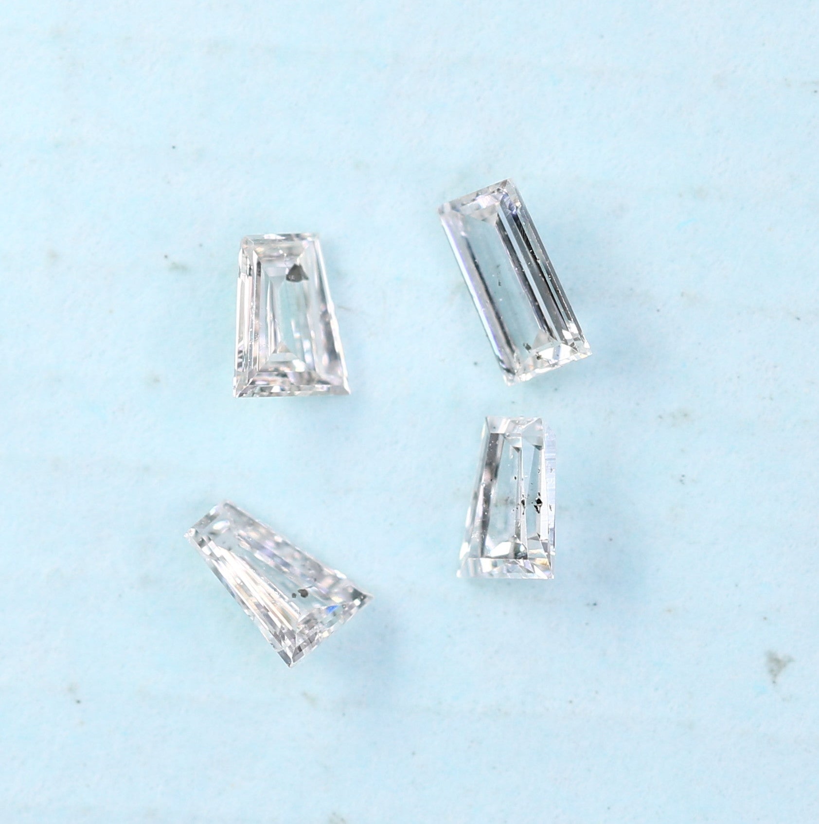 0.19 CT Salt and Pepper Baguette Shape Diamond For Engagement Ring