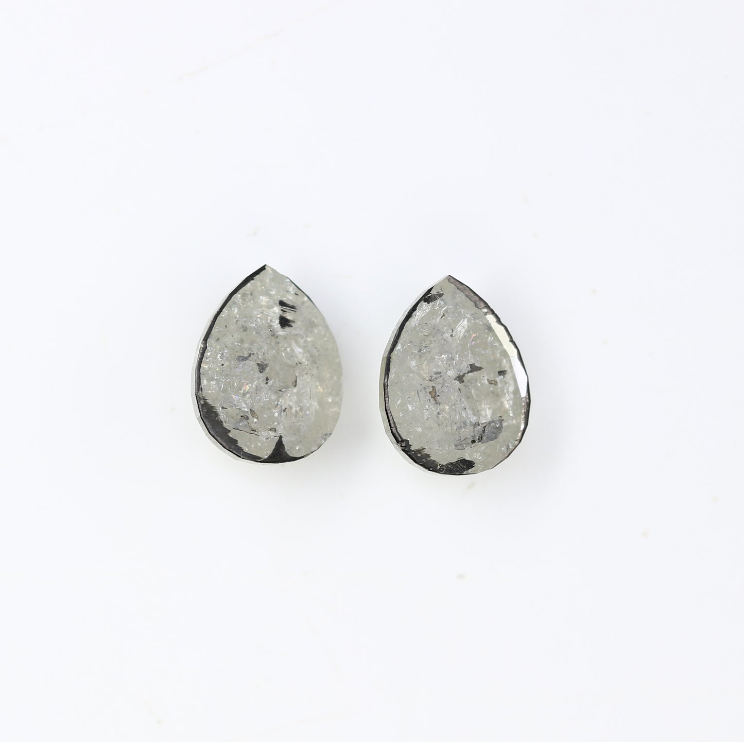 1.76 CT Pear Cut Natural Grey Loose Pair Diamond For Engagement Ring