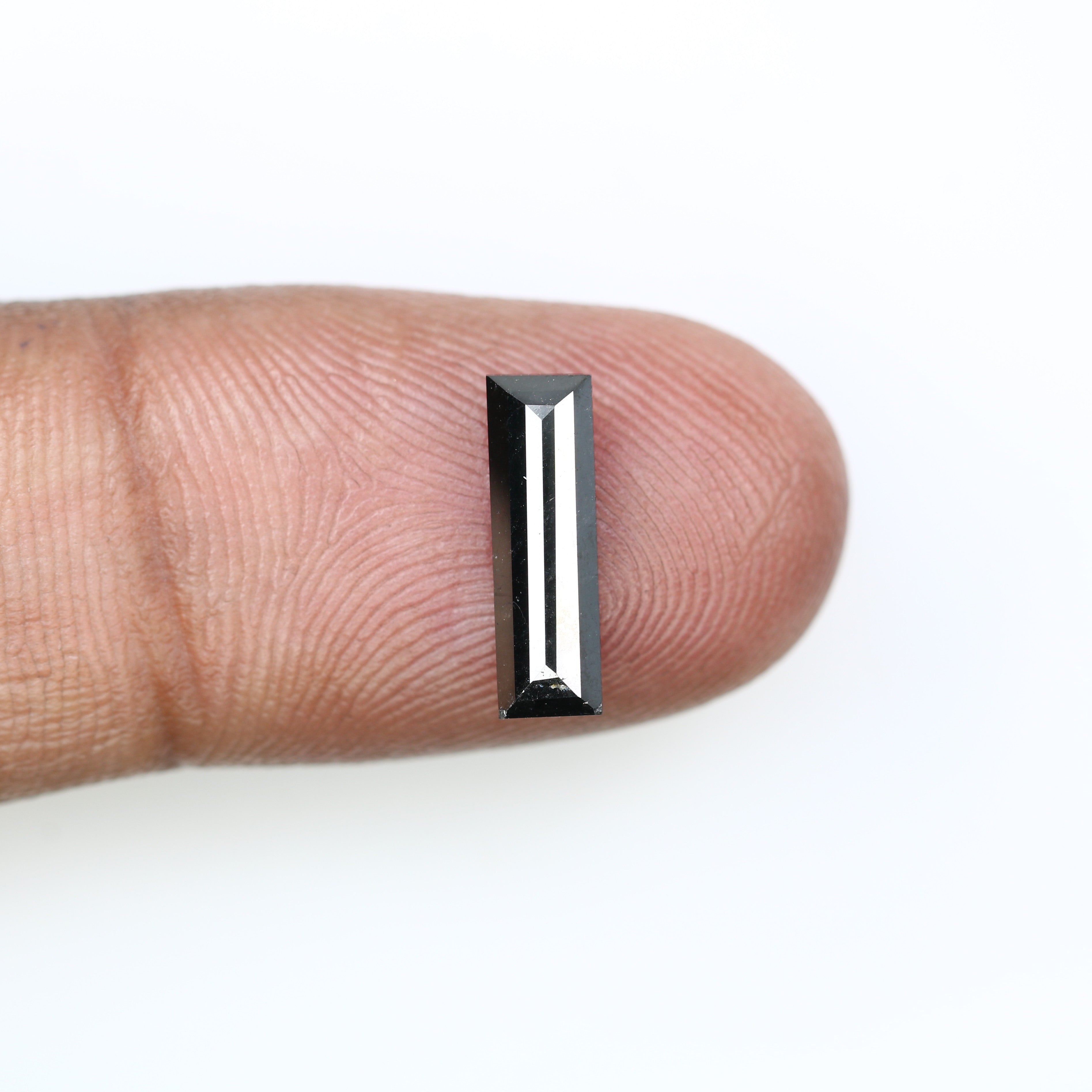 1.25 Carat 12.7 MM Loose Black Color Baguette Shape Diamond For Diamond Pendant