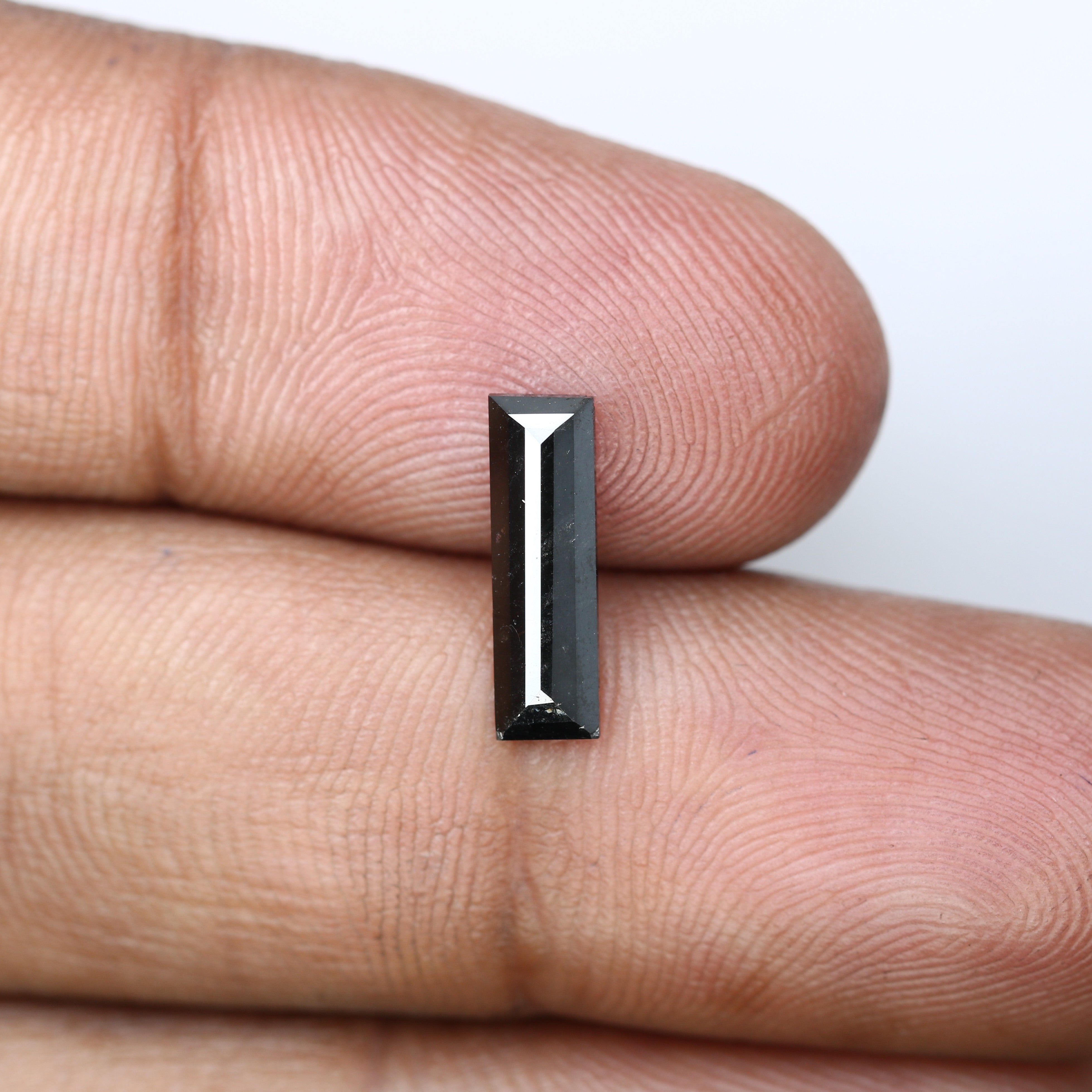 1.25 Carat 12.7 MM Loose Black Color Baguette Shape Diamond For Diamond Pendant
