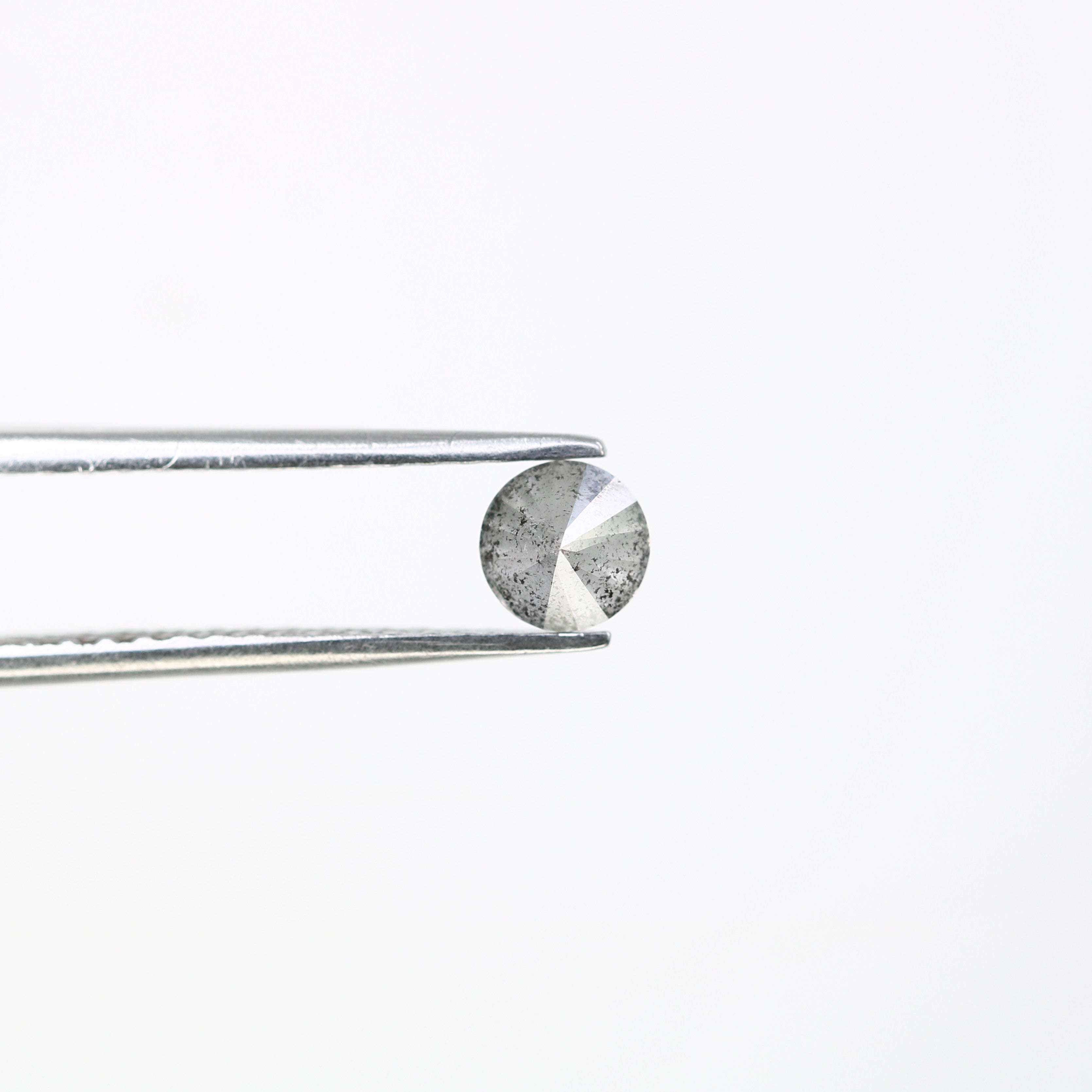0.61 Carat 4.8MM Loose Salt And Pepper Diamond, Round Brilliant Cut Diamond , Natural Grey Diamond For Engagement Ring