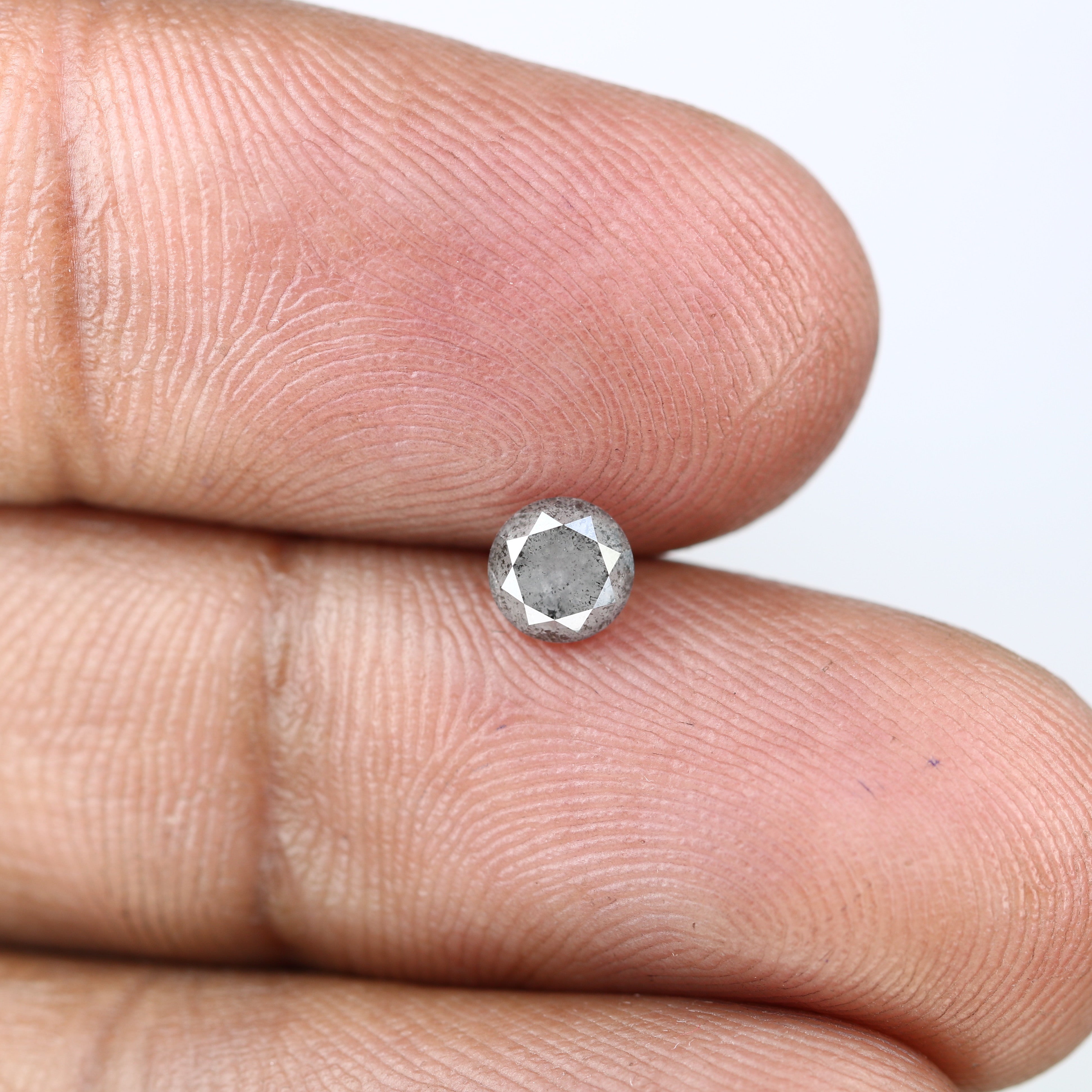 0.61 Carat 4.8MM Loose Salt And Pepper Diamond, Round Brilliant Cut Diamond , Natural Grey Diamond For Engagement Ring