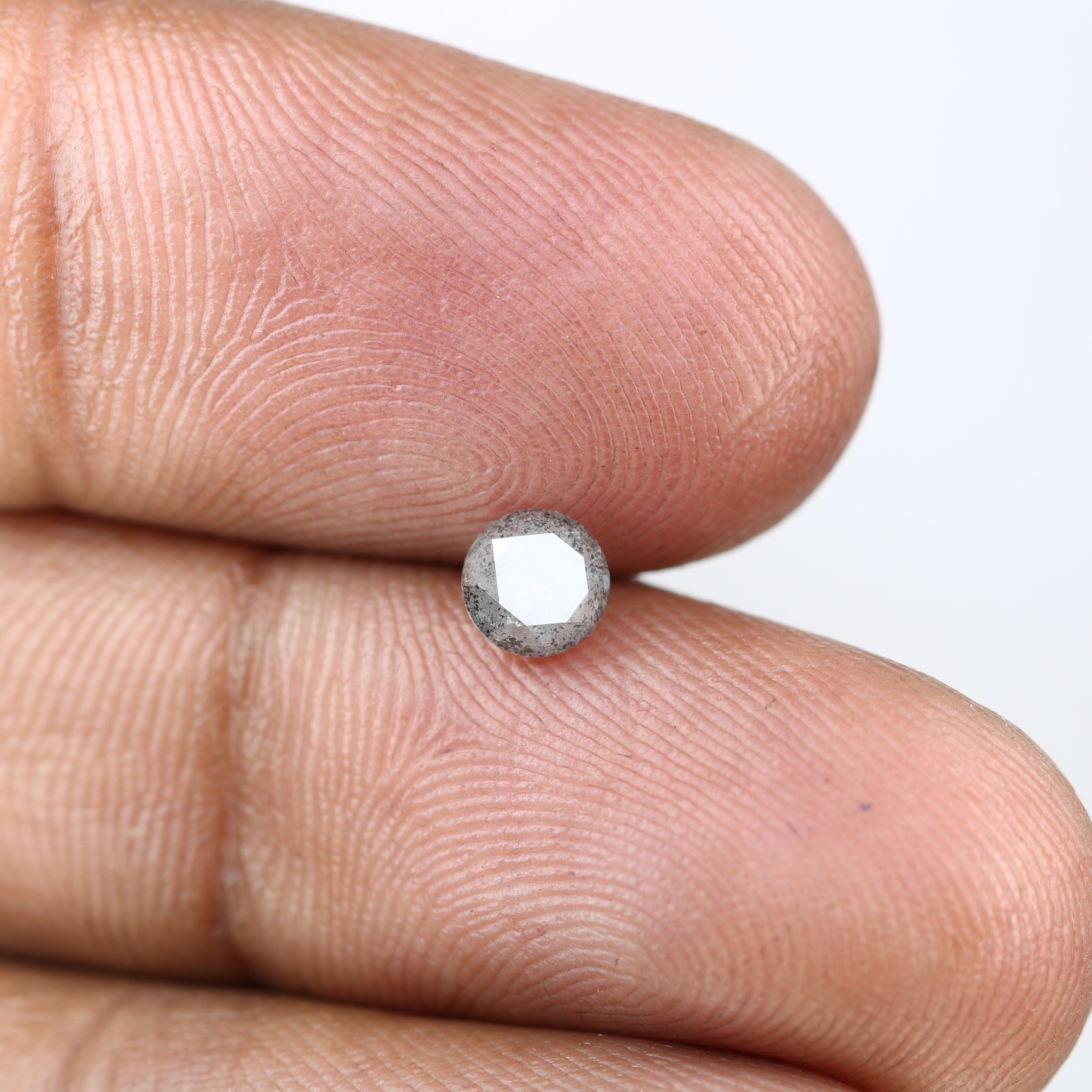 0.61 Carat 4.8MM Loose Salt And Pepper Diamond, Round Brilliant Cut Diamond , Natural Grey Diamond For Engagement Ring