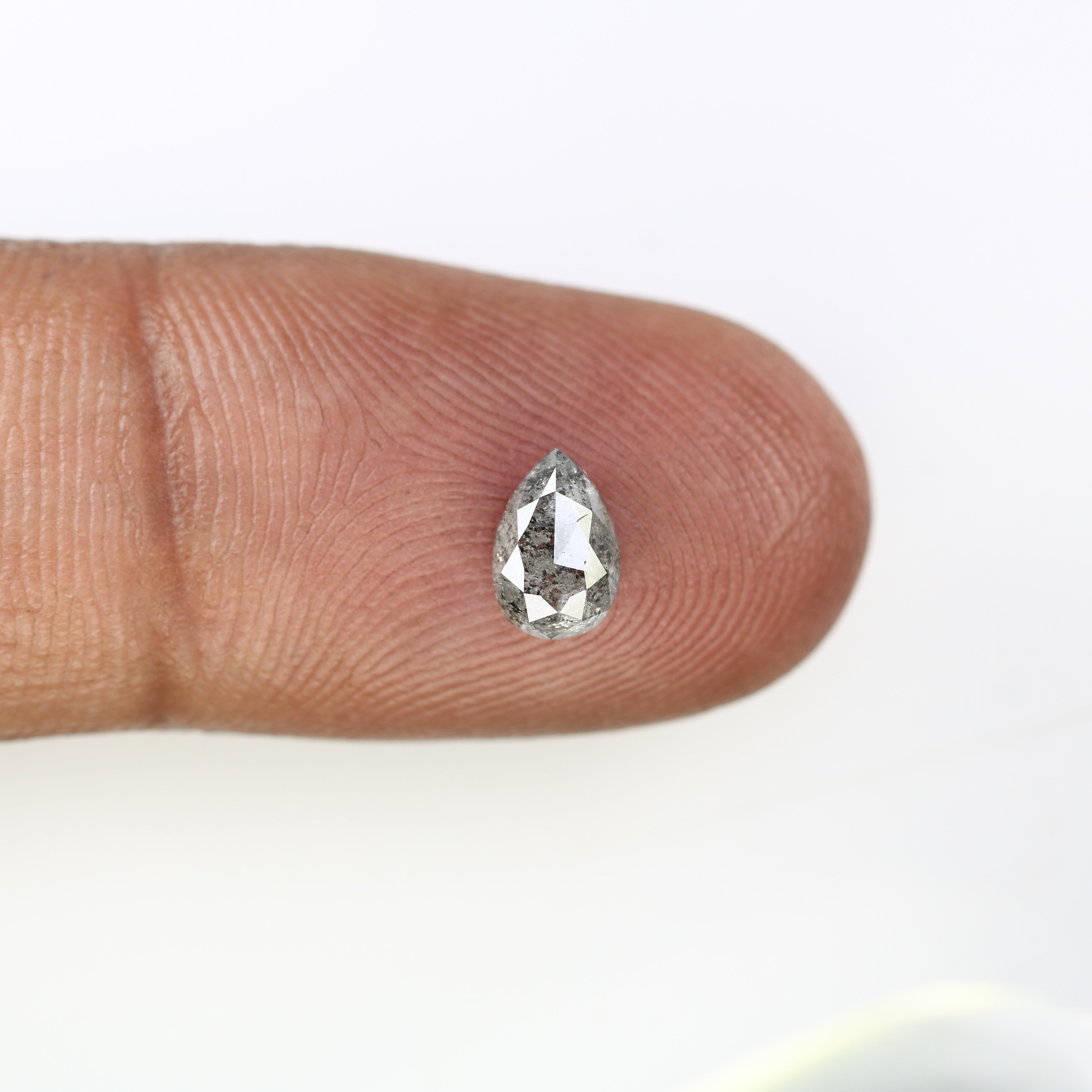 0.76 Carat 7 MM Pear Shaped Natural Salt And Pepper Diamond For Galaxy Ring