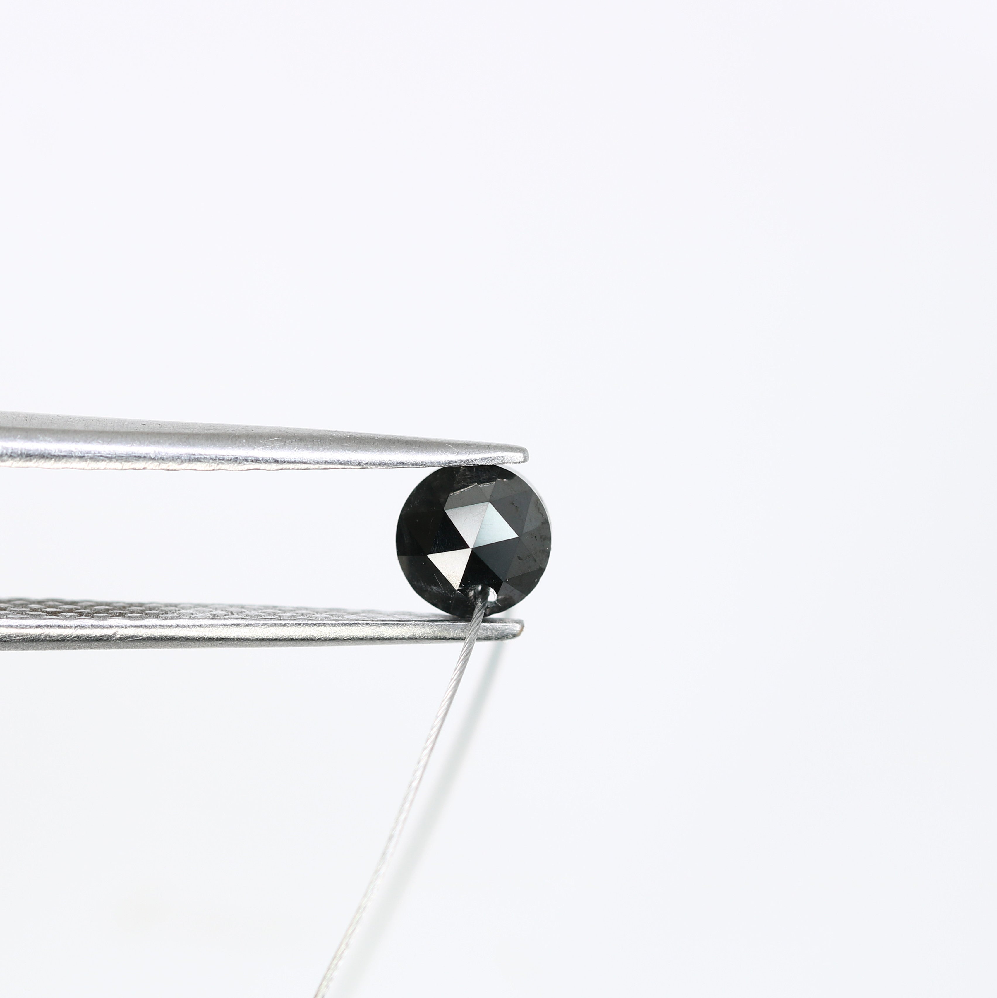 0.83 CT 5.00 MM Black Round Rose Cut Drilled Beads Loose Diamond For Diamond Jewellry