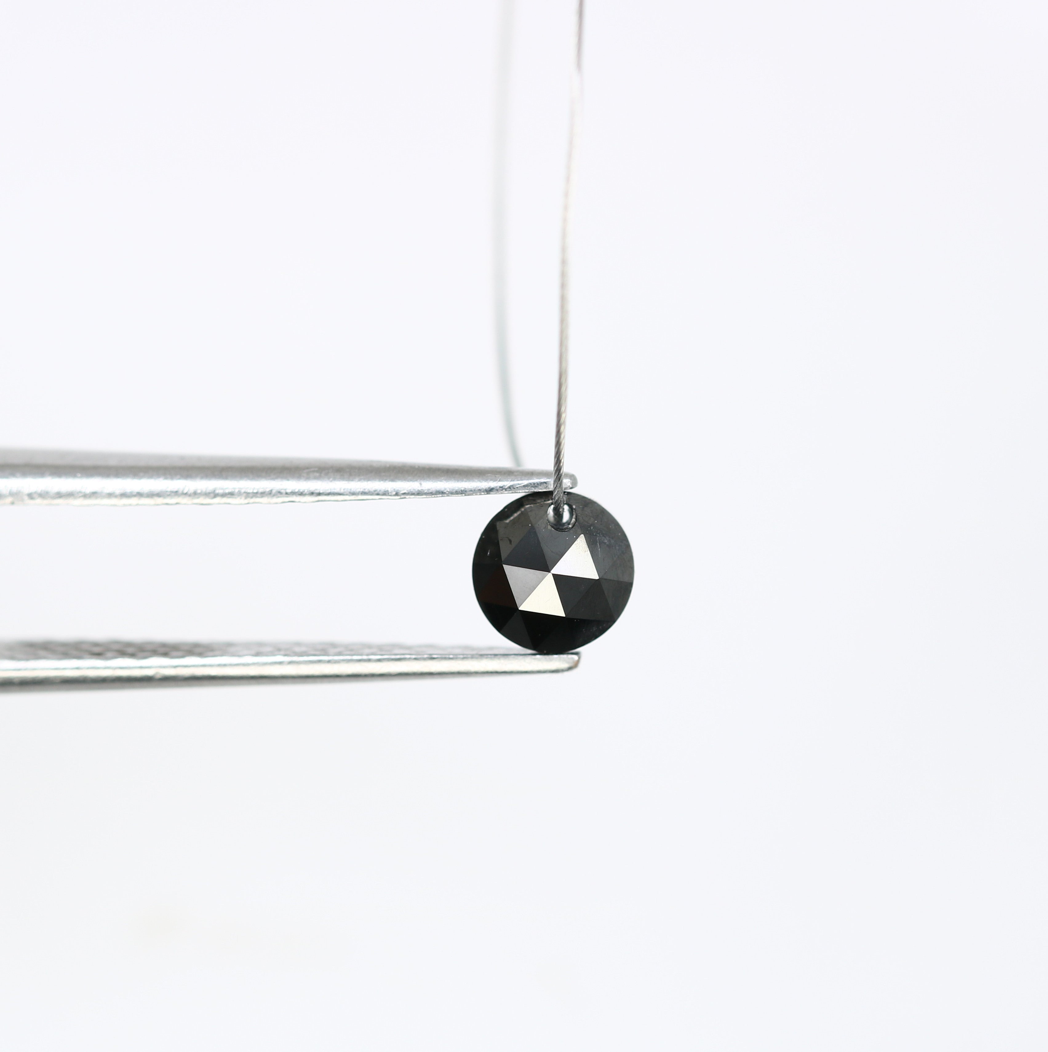 0.83 CT 5.00 MM Black Round Rose Cut Drilled Beads Loose Diamond For Diamond Jewellry