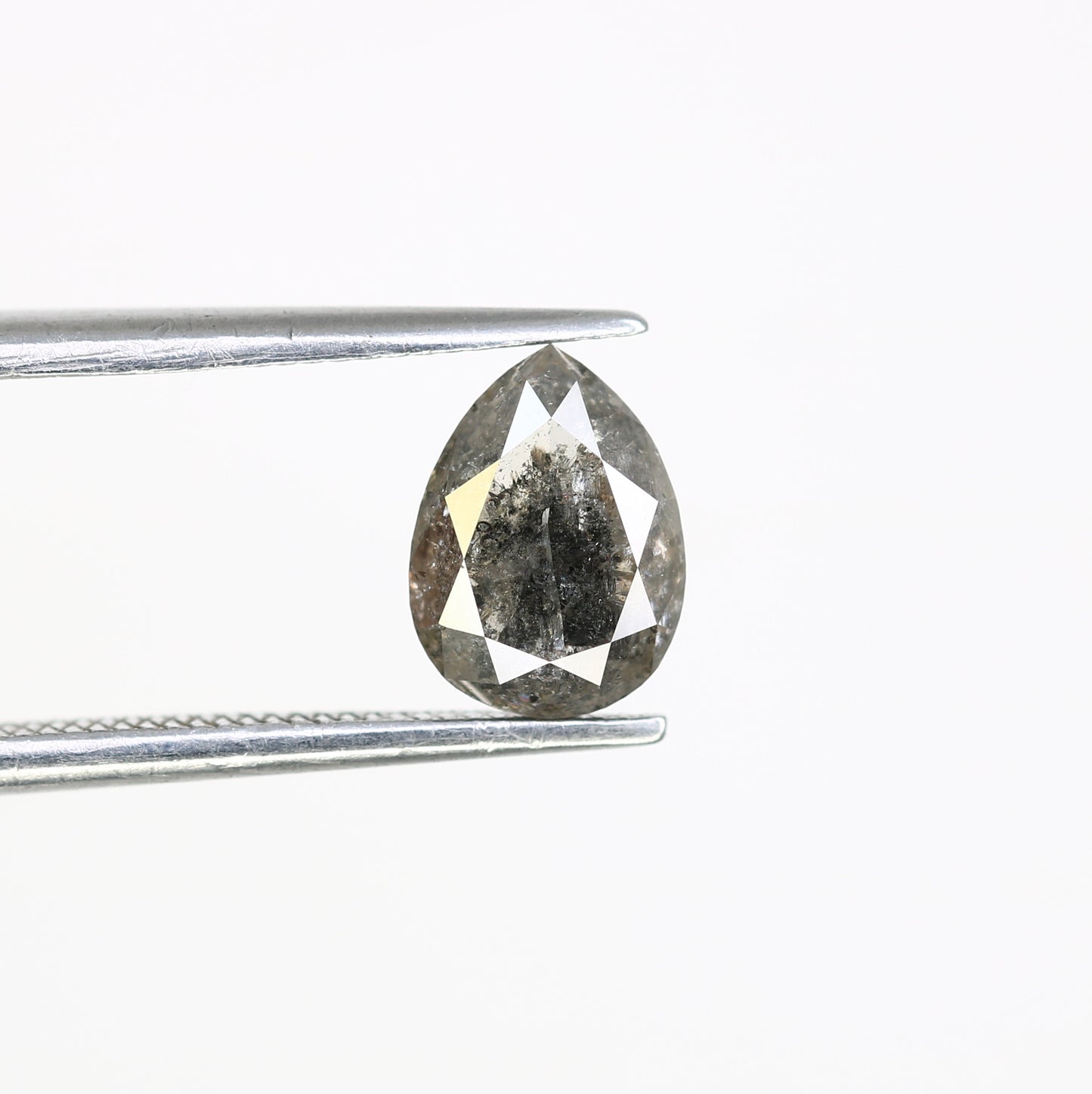 1.51 CT 7.70 MM Pear Shaped Salt And Pepper Loose Diamond For Wedding Ring