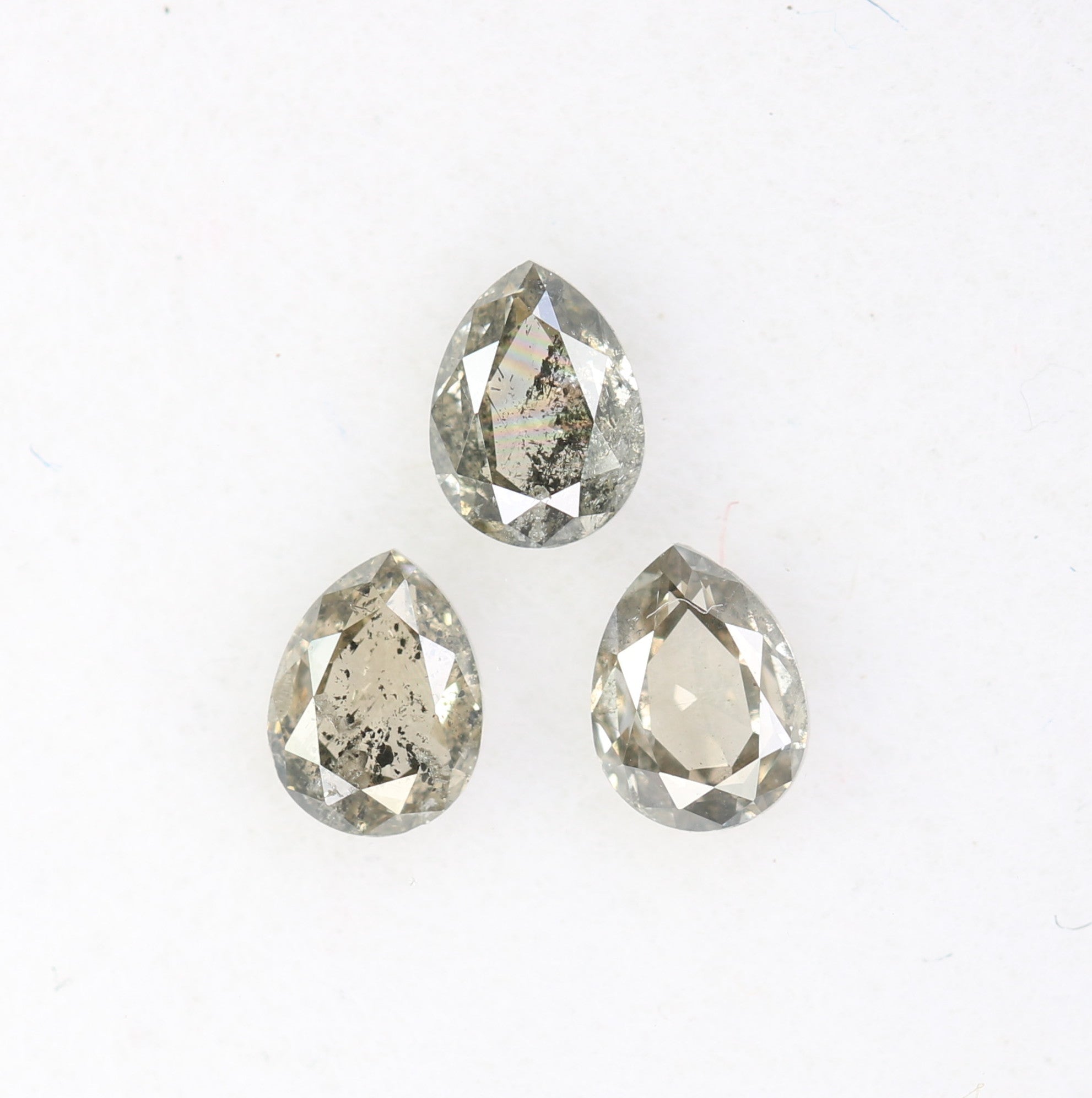 0.52 CT Pear Shape Loose Salt And Pepper Diamond For Engagement Ring
