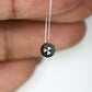 0.84 CT Natural Round Rose Cut Drilled Beads Black Diamond For Diamond Jewellry