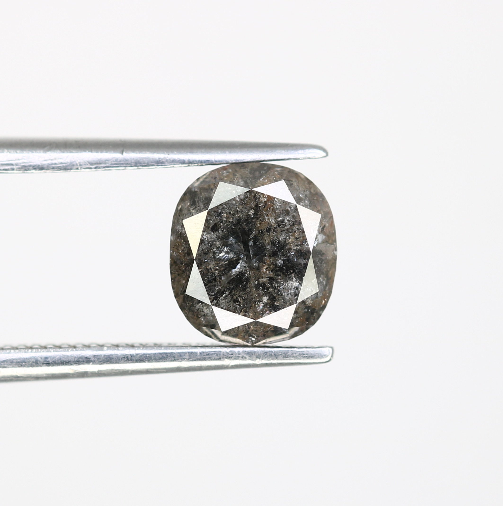 1.47 CT Salt And Pepper Cushion Shape Natural Loose Diamond For Engagement Ring