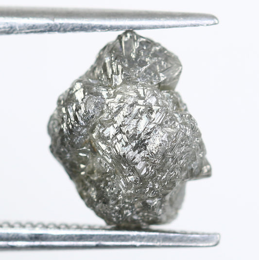 2.64 CT Salt And Pepper Irregular Cut Rough Raw Diamond For Engagement Ring - JayKrishna Diamond