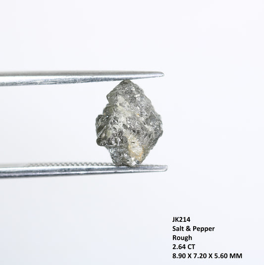 2.64 CT Salt And Pepper Irregular Cut Rough Raw Diamond For Engagement Ring