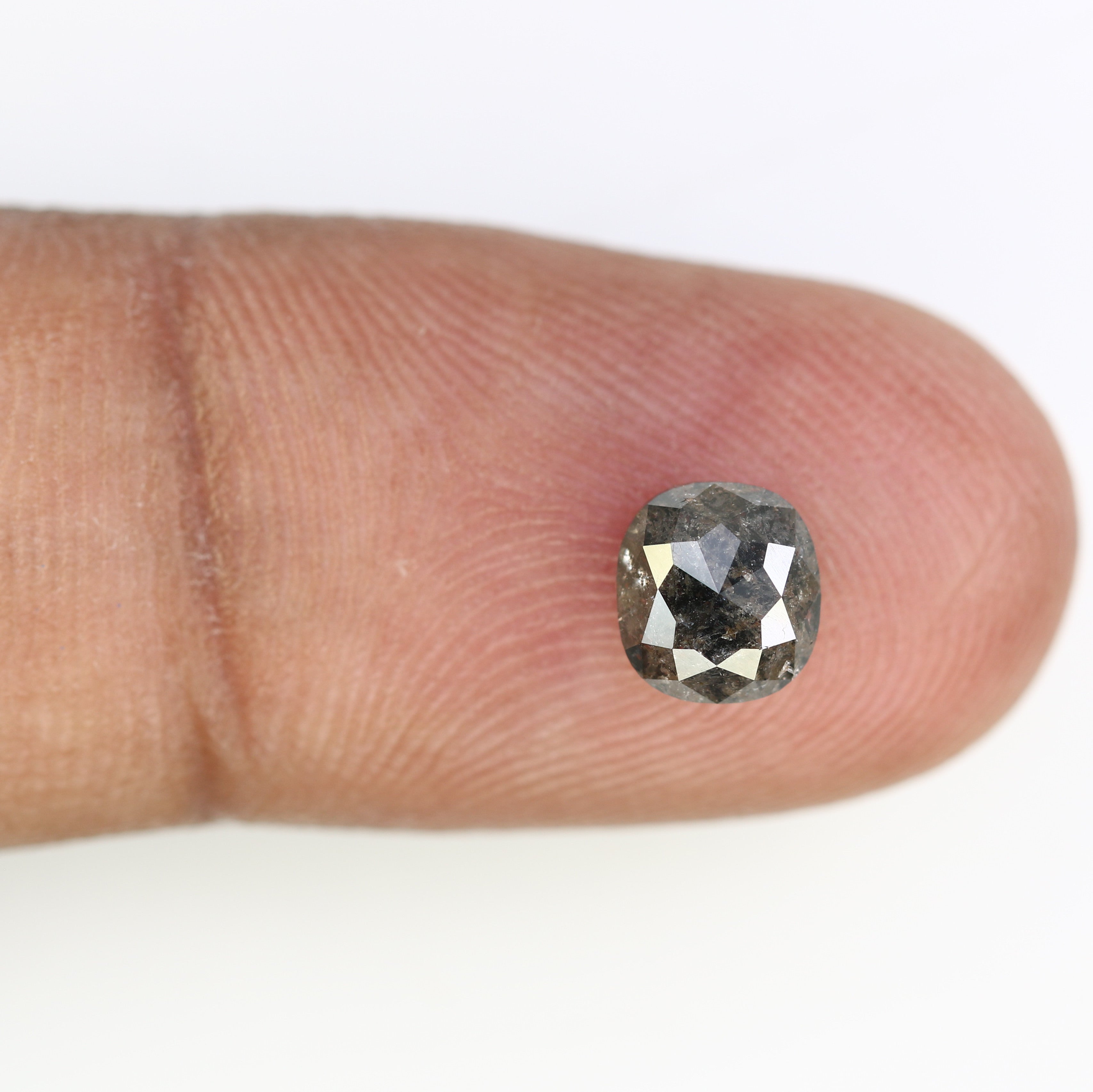 1.47 CT Salt And Pepper Cushion Shape Natural Loose Diamond For Engagement Ring