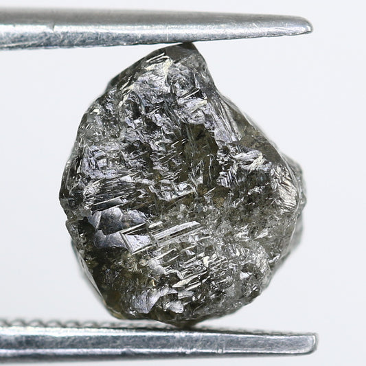 2.54 CT Salt And Pepper Irregular Cut Rough Diamond For Engagement Ring - JayKrishna Diamond