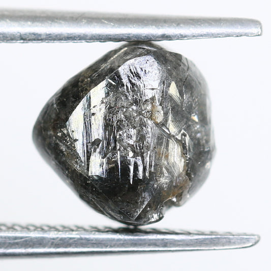 2.25 CT Irregular Cut Salt And Pepper Rough Diamond For Engagement Ring