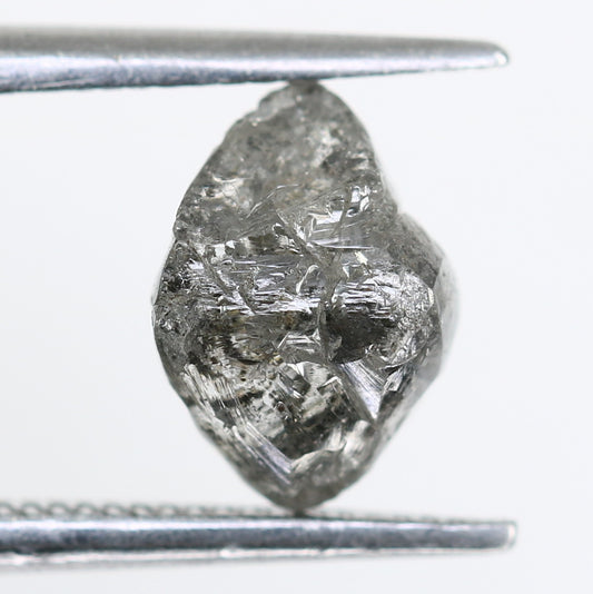 1.45 CT Salt And Pepper Rough Uncut Diamond For Engagement Ring - JayKrishna Diamond